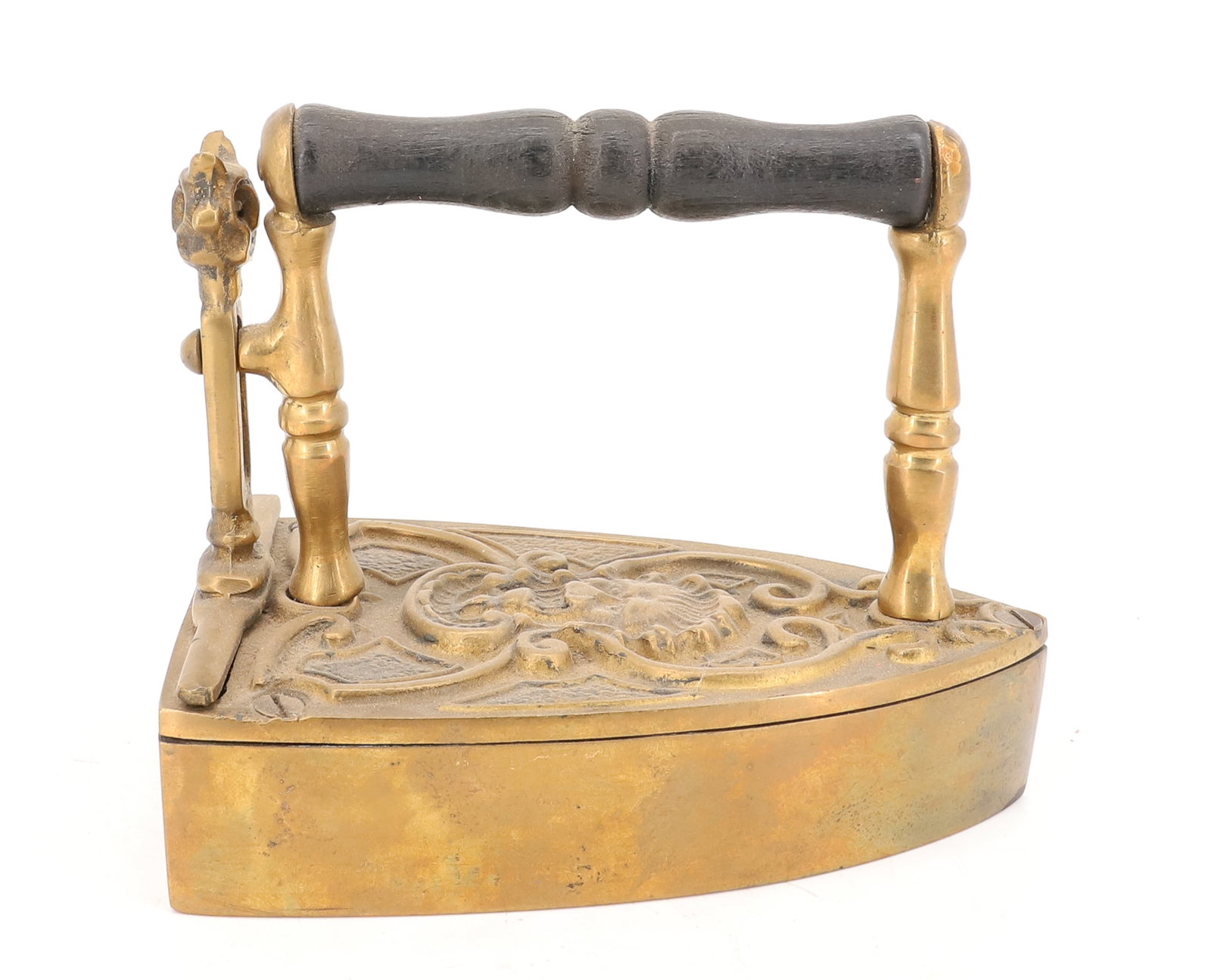 DECORATED BRASS DROP-IN-BACK SLUG IRON (1 of 6)