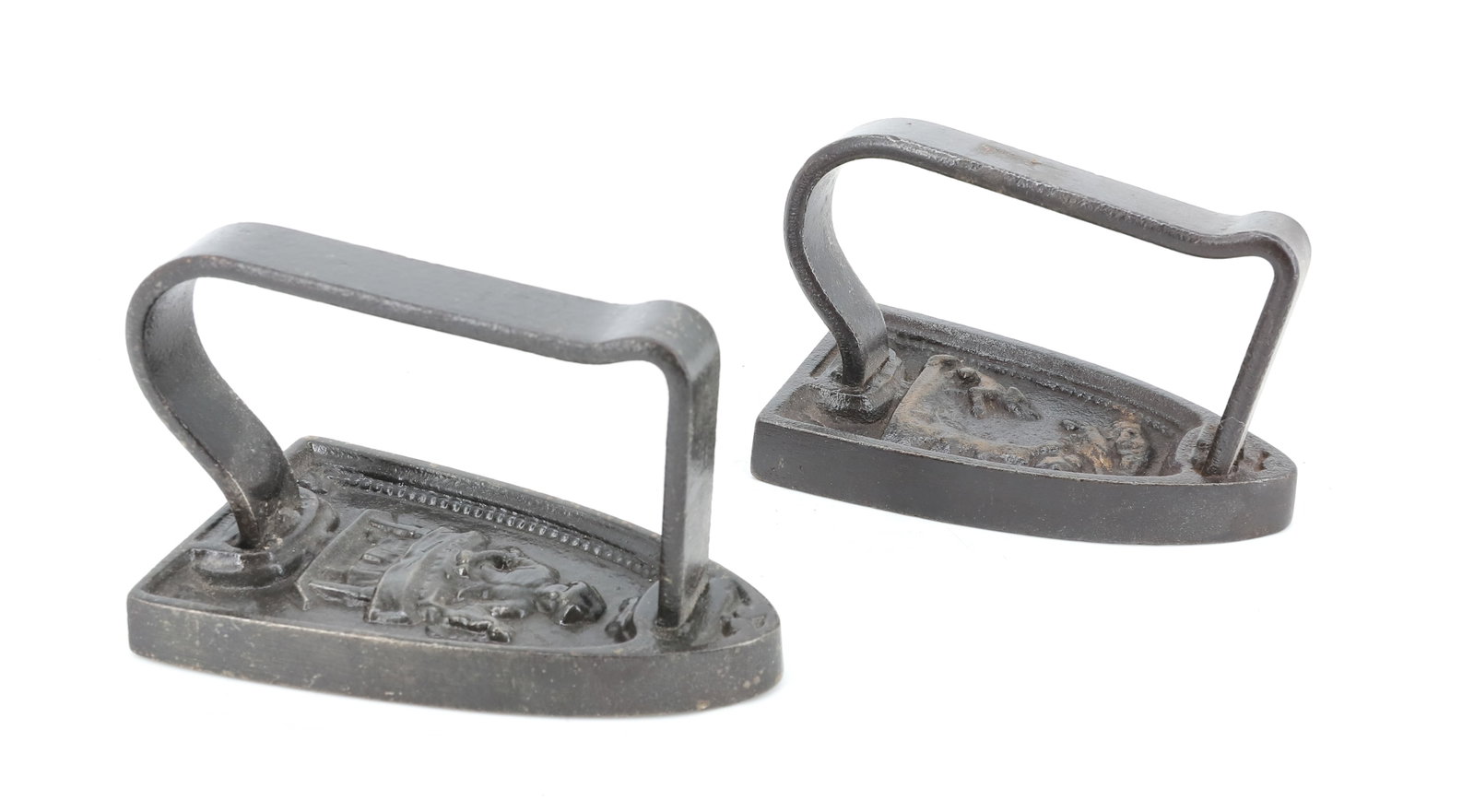 (2) SMALL SIZE STRAP HANDLE IRONS (1 of 5)