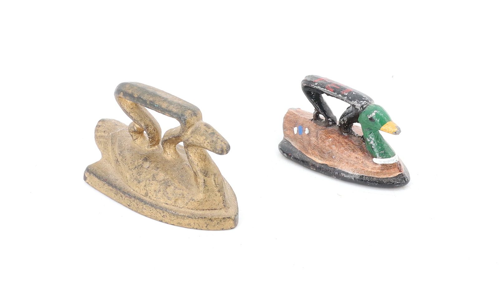 (2) PAINTED TOY SWAN IRONS (1 of 4)
