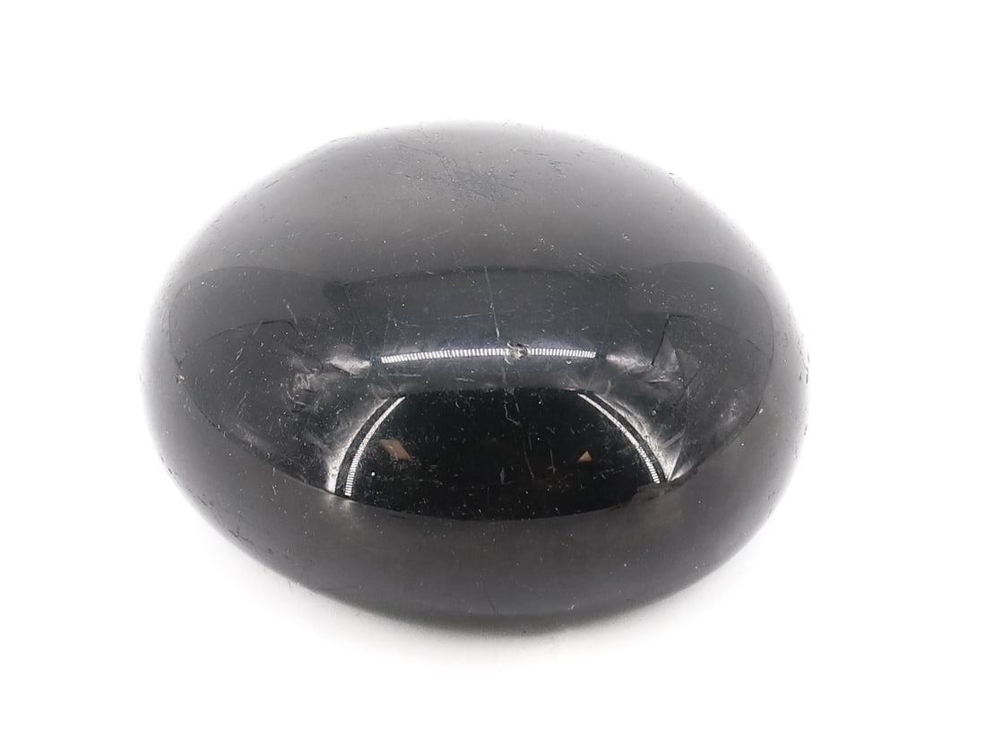 GLASS SMOOTHING STONE: ROUGH PONTIL. BLACK GLASS. 3" D. PLEASE READ CAREFULLY - ITEMS MUST BE PAID FOR THROUGH LIVE AUCTIONEERS OR WITH CASH OR CHECK IN PERSON - Terms for Purchasing and Shipping of Auction Items. Please re