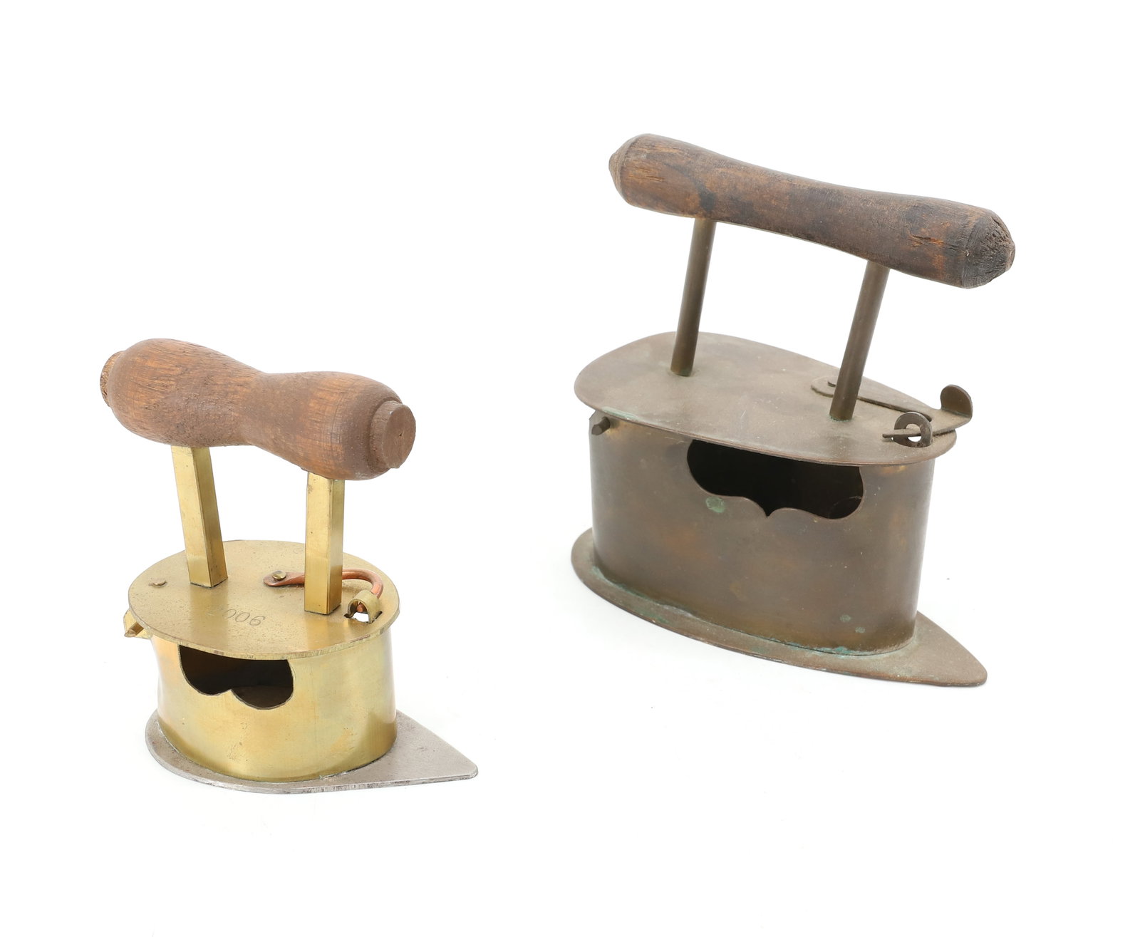 (2) SMALL SIZE CHARCOAL IRONS (1 of 5)