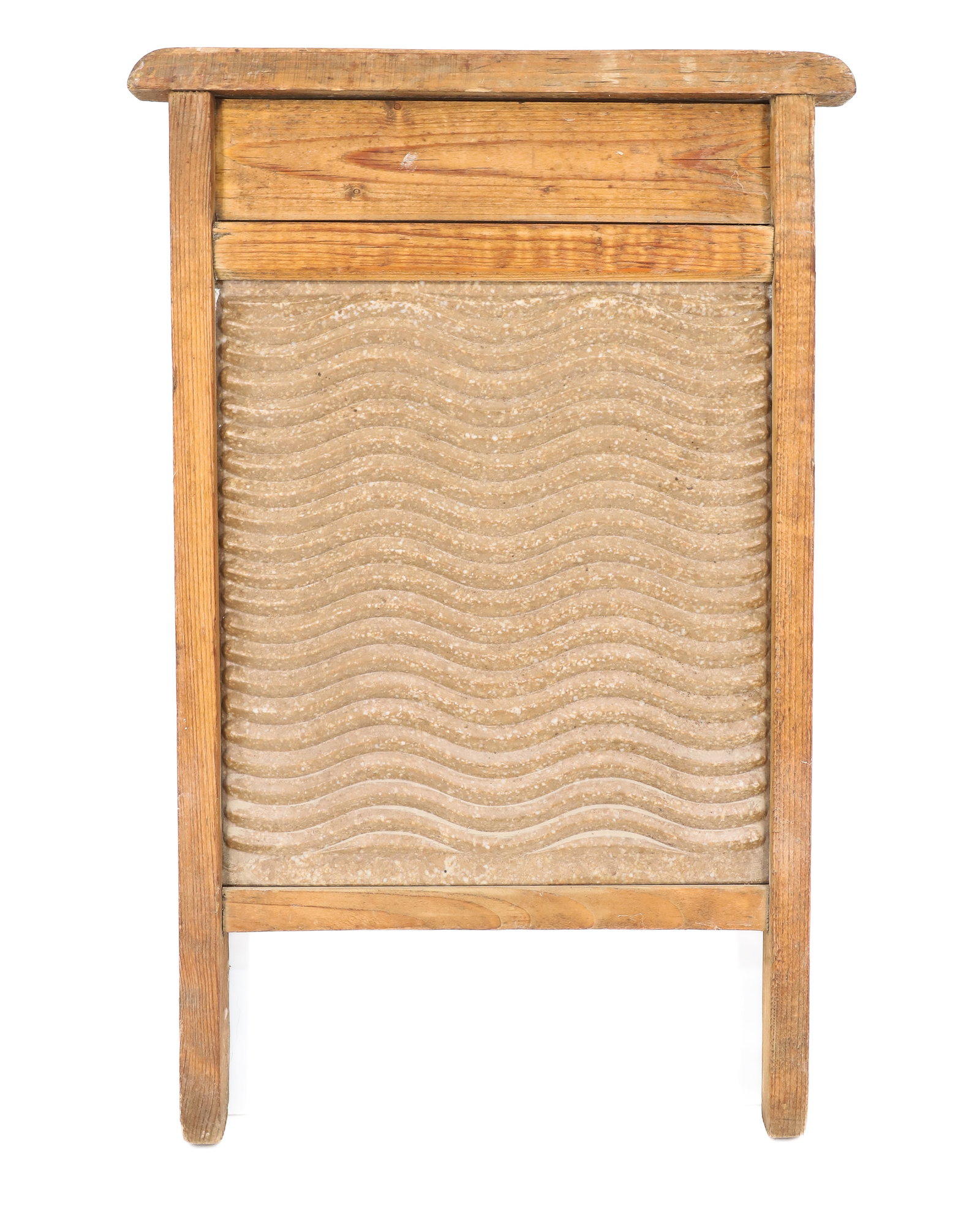 AGATE AND WOOD WASHBOARD: WAVY BROWN/WHITE PORCELAIN SURFACE IN WOODEN FRAMEWORK. 22" X 12 3/4". PLEASE READ CAREFULLY - ITEMS MUST BE PAID FOR THROUGH LIVE AUCTIONEERS OR WITH CASH OR CHECK IN PERSON - Terms for Purchasing an