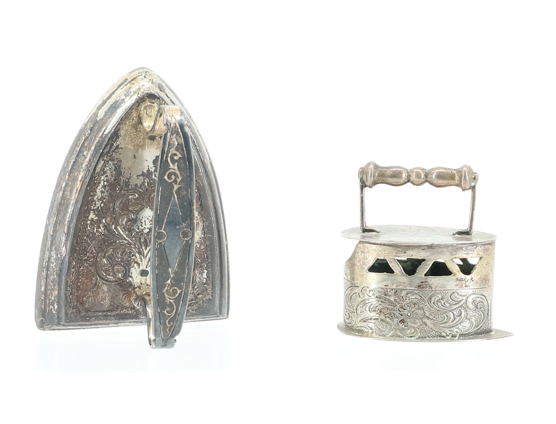 (2) MINIATURE IRONS, SILVERPLATE (1 of 5)
