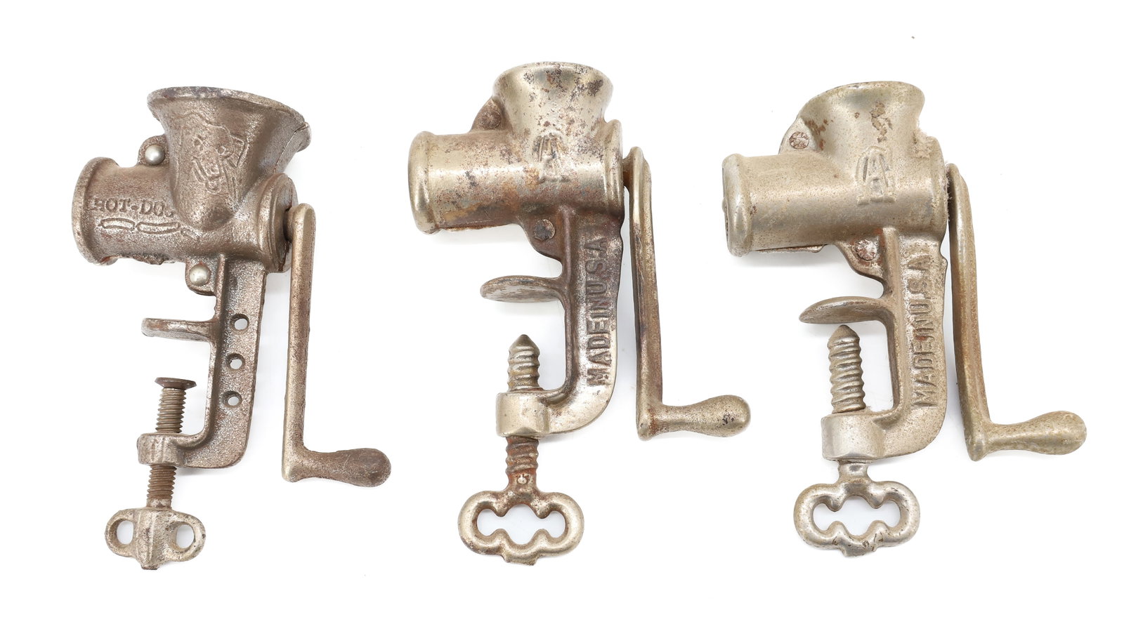 (3) MINIATURE MEAT GRINDERS (1 of 3)