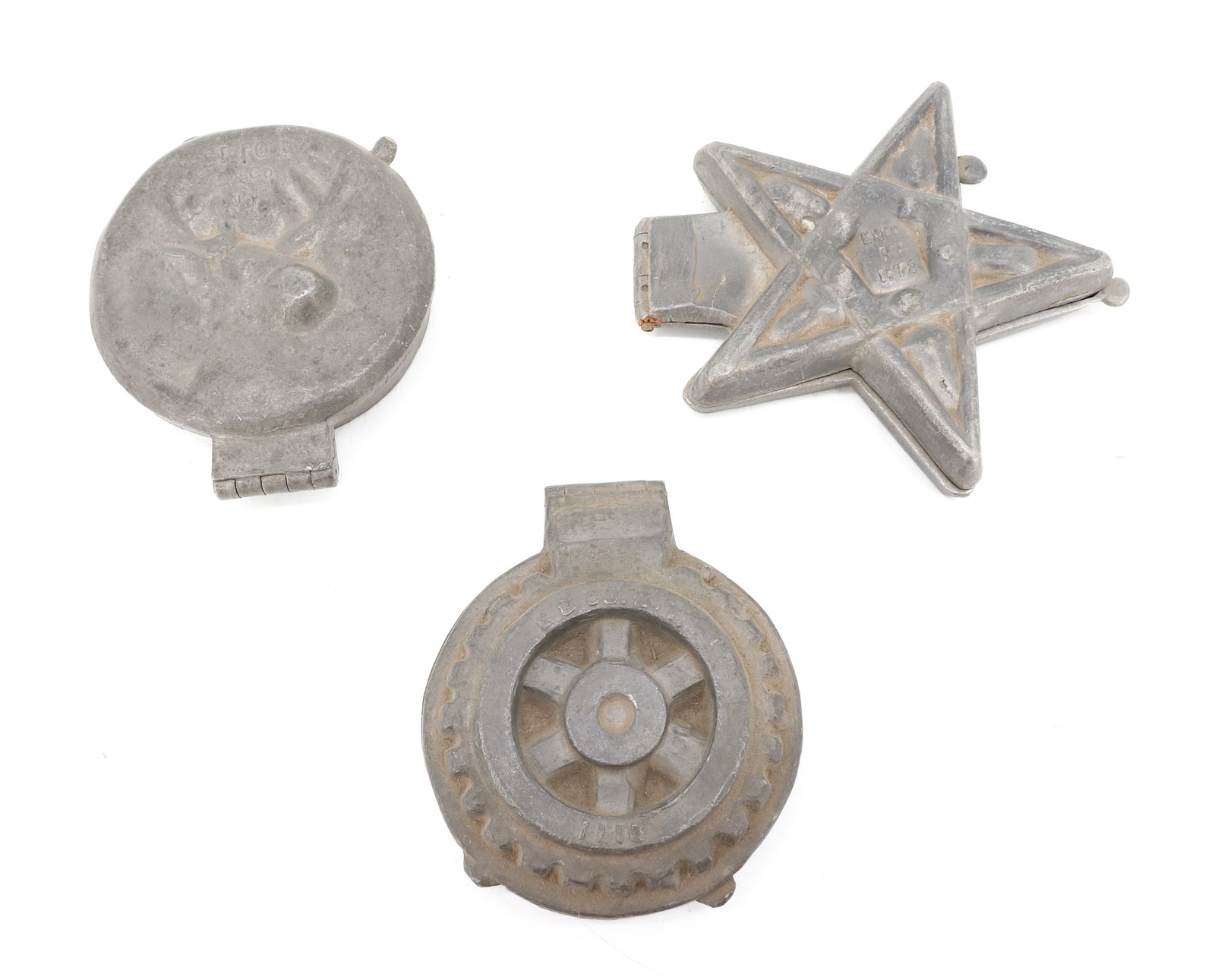 (3) UNUSUAL PEWTER ICE CREAM MOLDS (1 of 2)