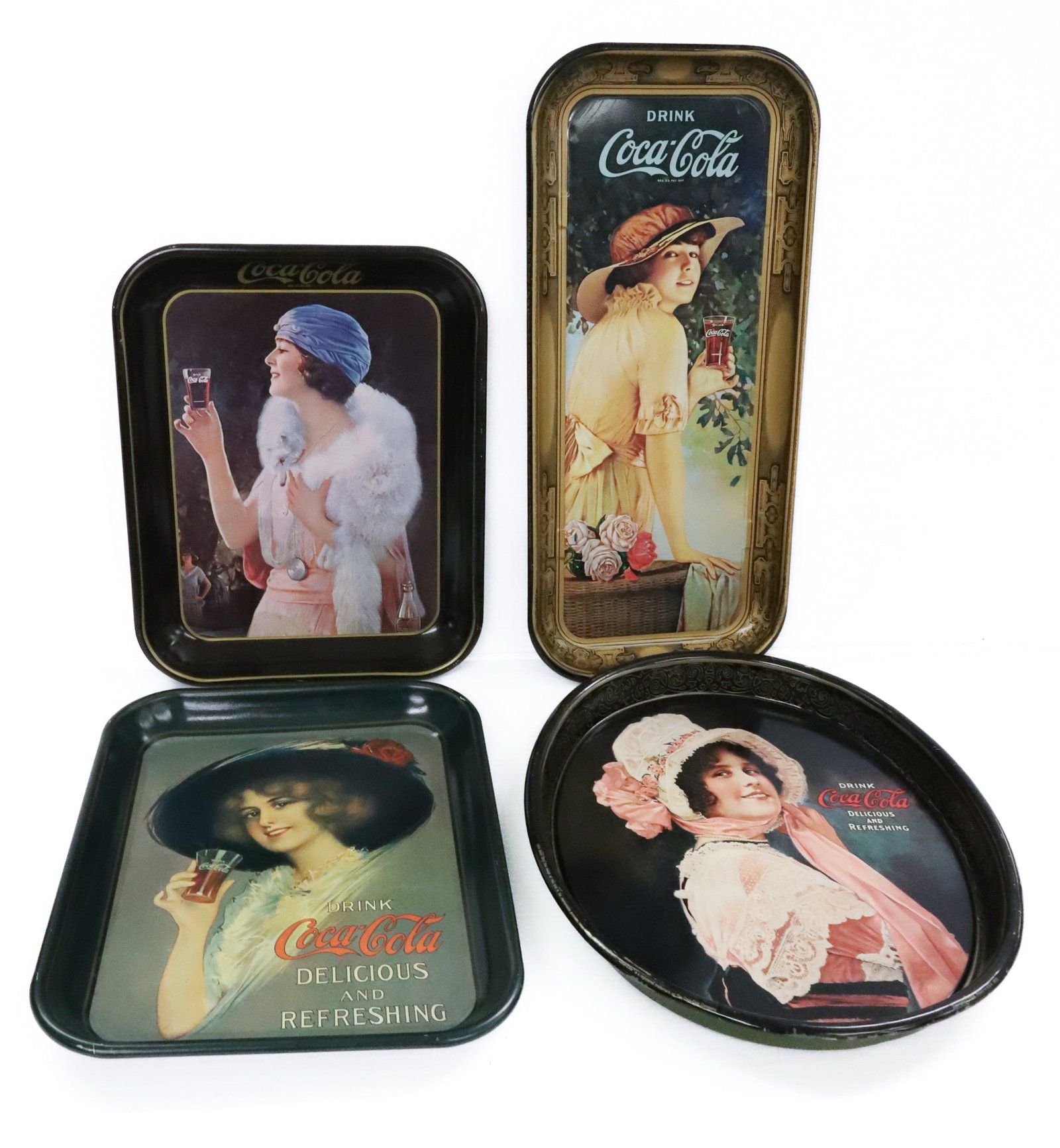 LOT OF (4) COCA-COLA ADVERTISING TRAYS (1 of 6)
