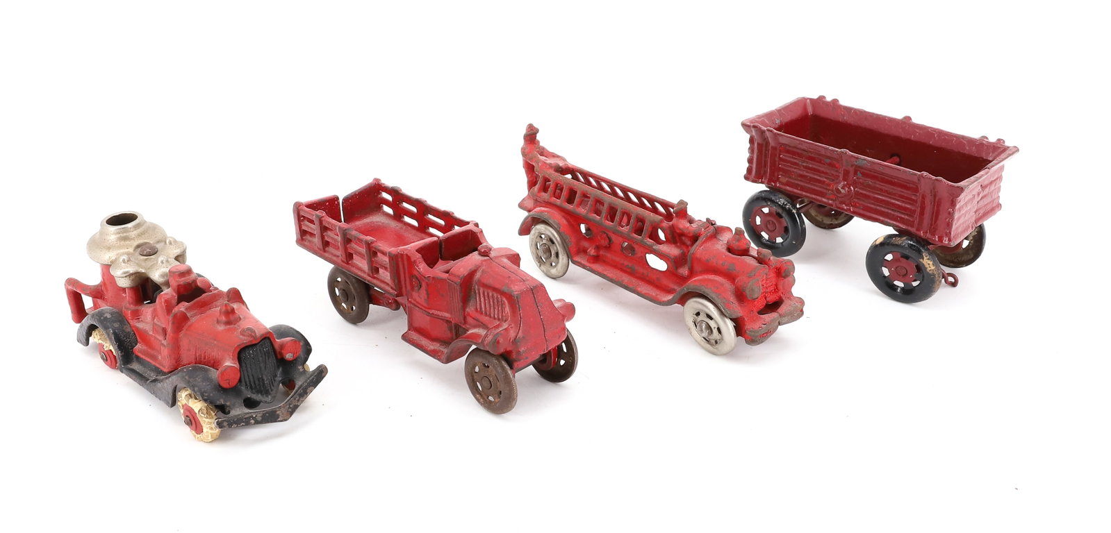 LOT OF (4) CAST IRON TRUCKS AND WAGONS (1 of 5)