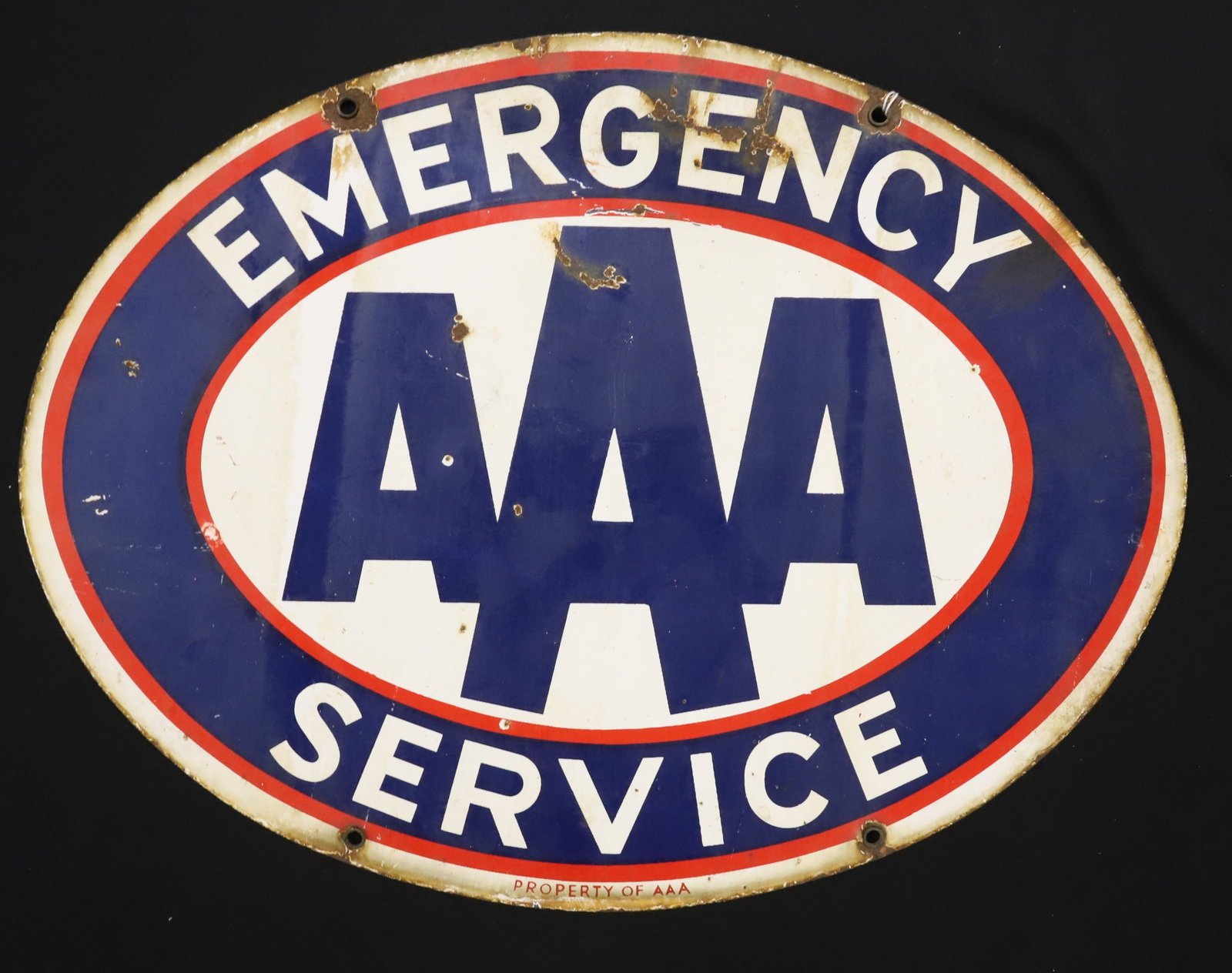 "AAA EMERGENCY SERVICE" PORCELAIN SIGN (1 of 4)