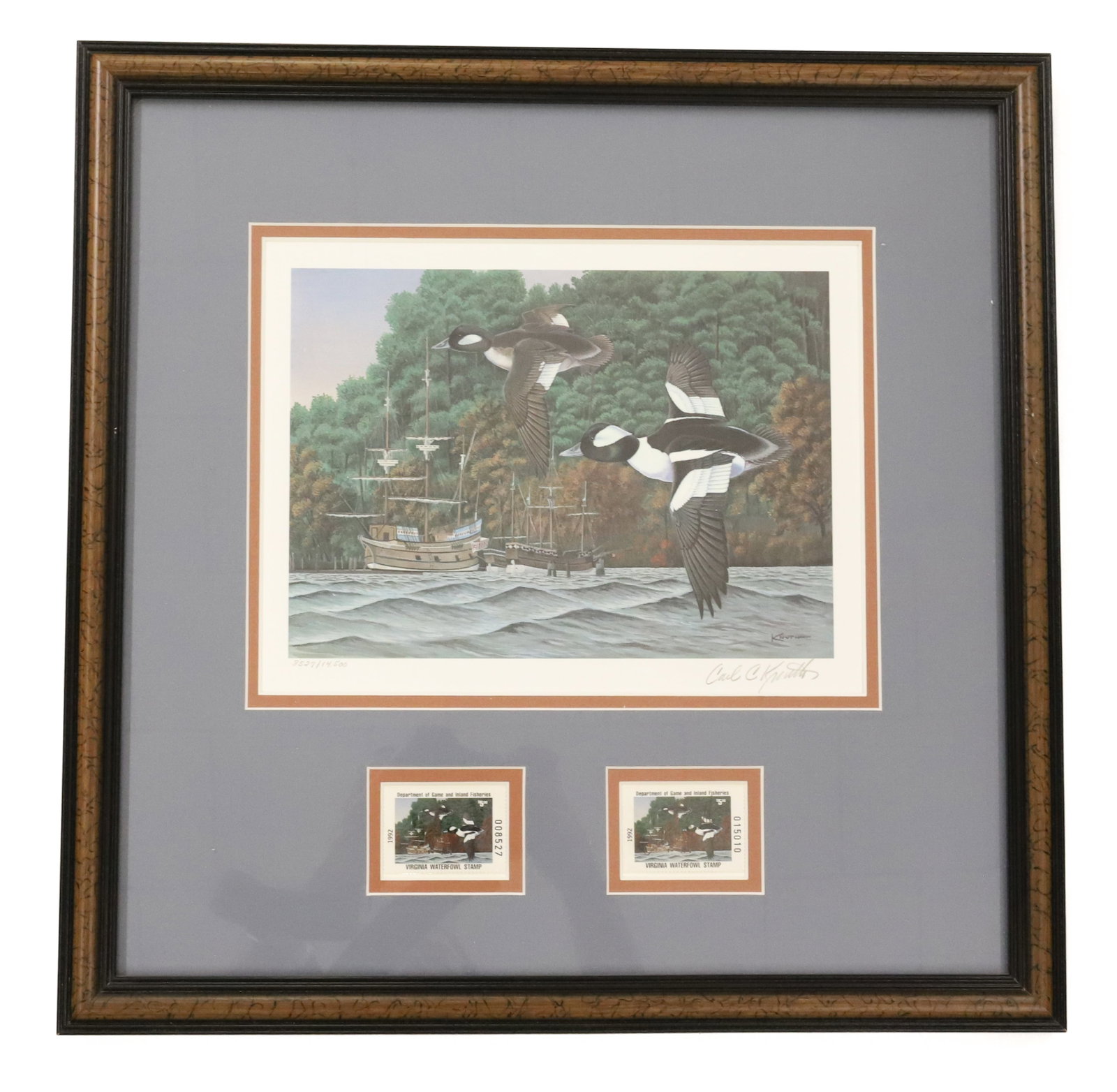 1992 CARL KNUTH DUCK PRINT AND STAMPS (1 of 6)