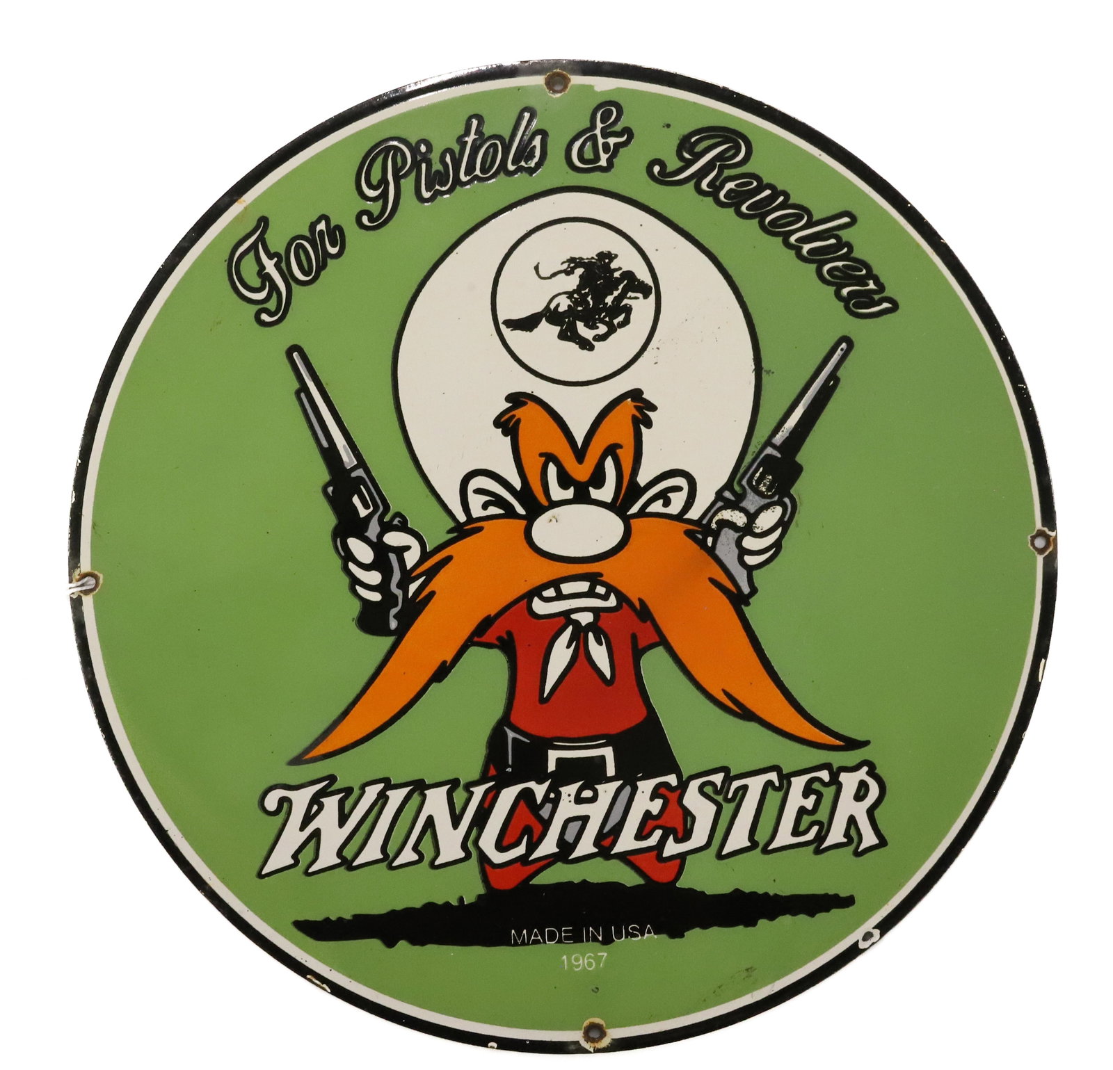 "WINCHESTER, FOR PISTOLS & REVOLVERS" PORCELAIN SIGN (1 of 4)