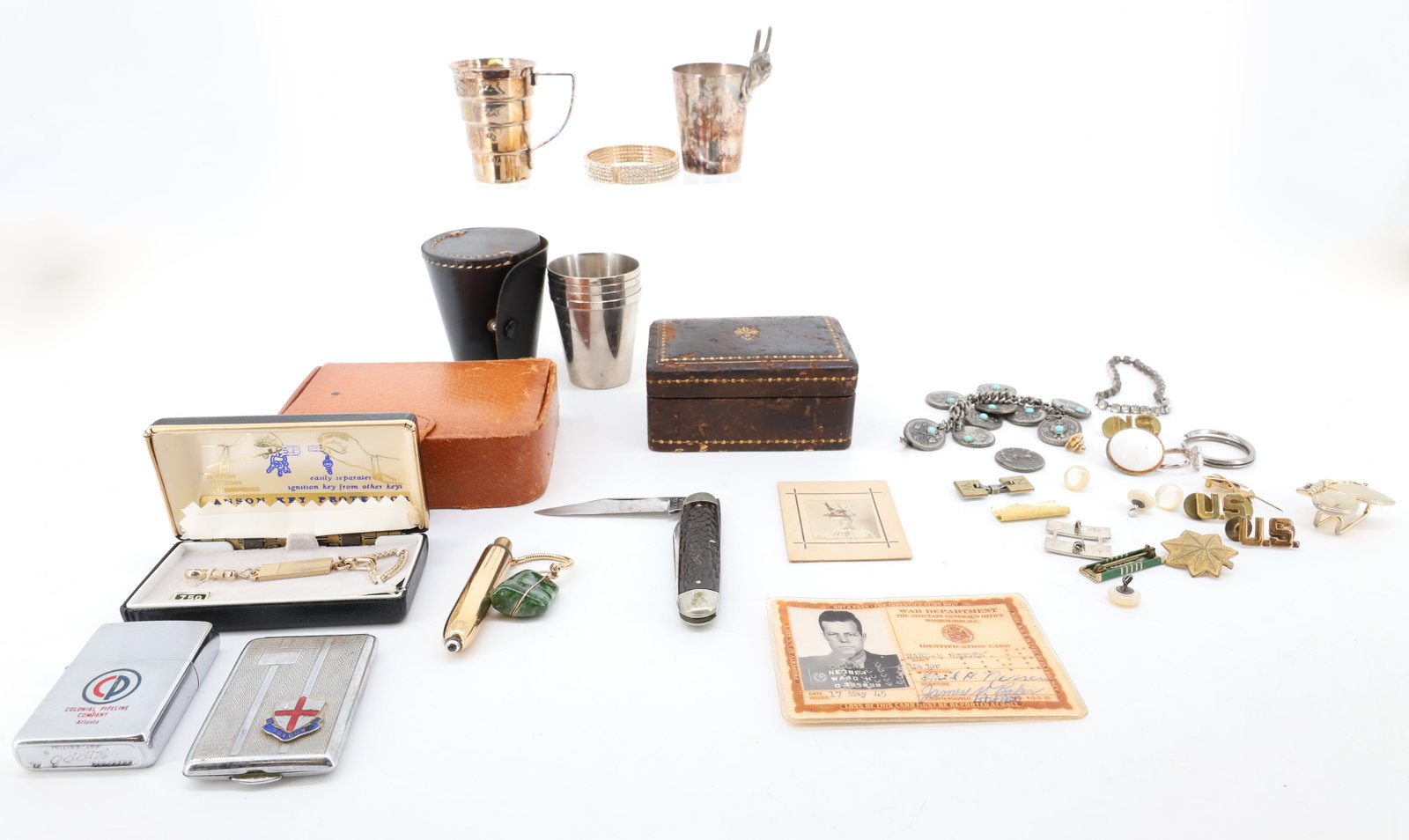 GROUP LOT SILVERPLATE SHOT GLASSES (1 of 8)
