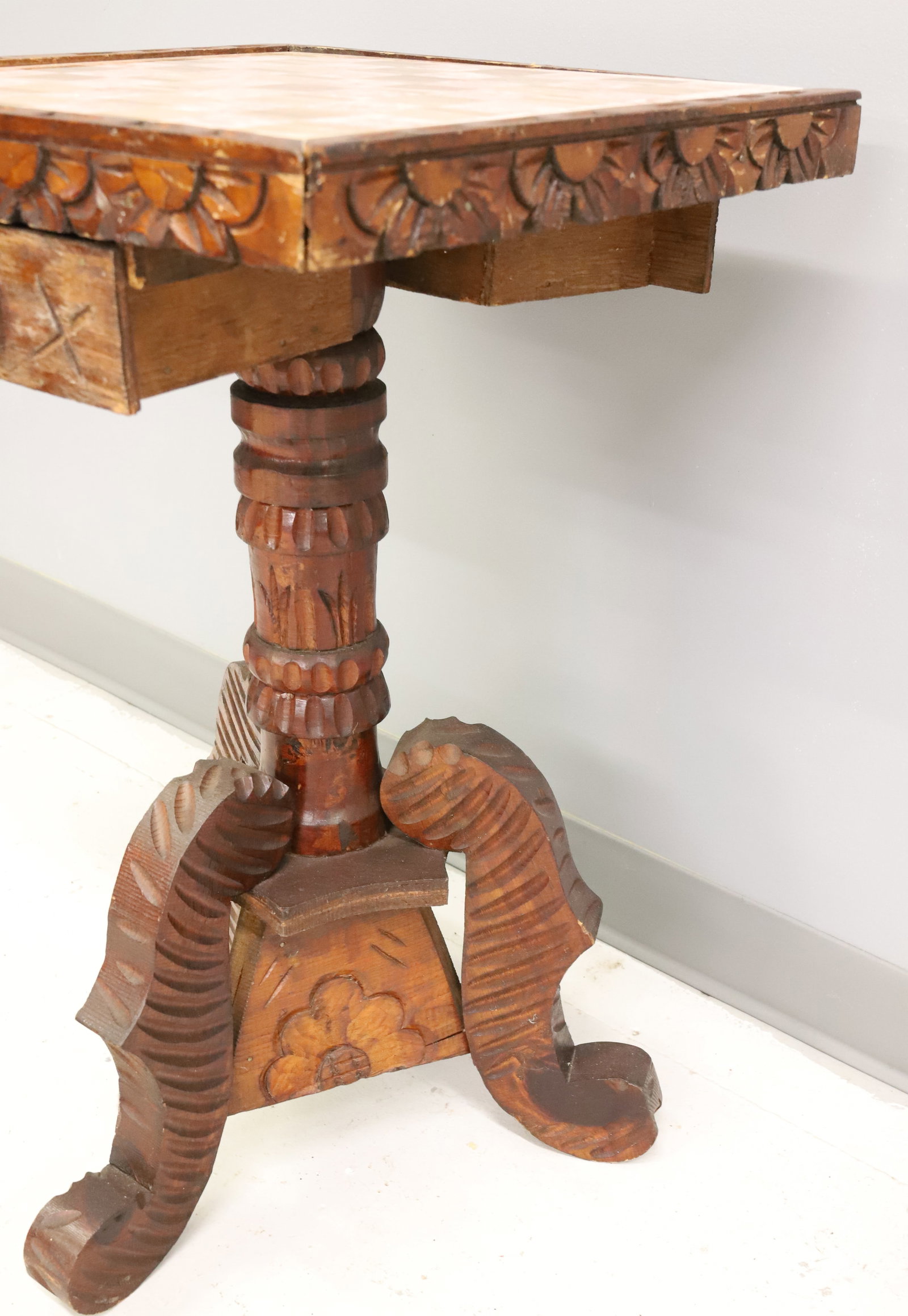 CARVED GAMING TABLE - 6
