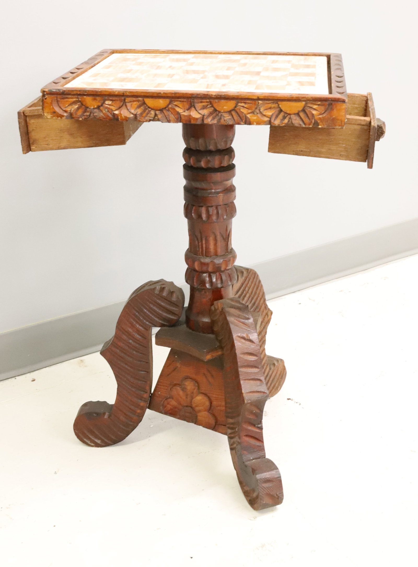 CARVED GAMING TABLE - 7