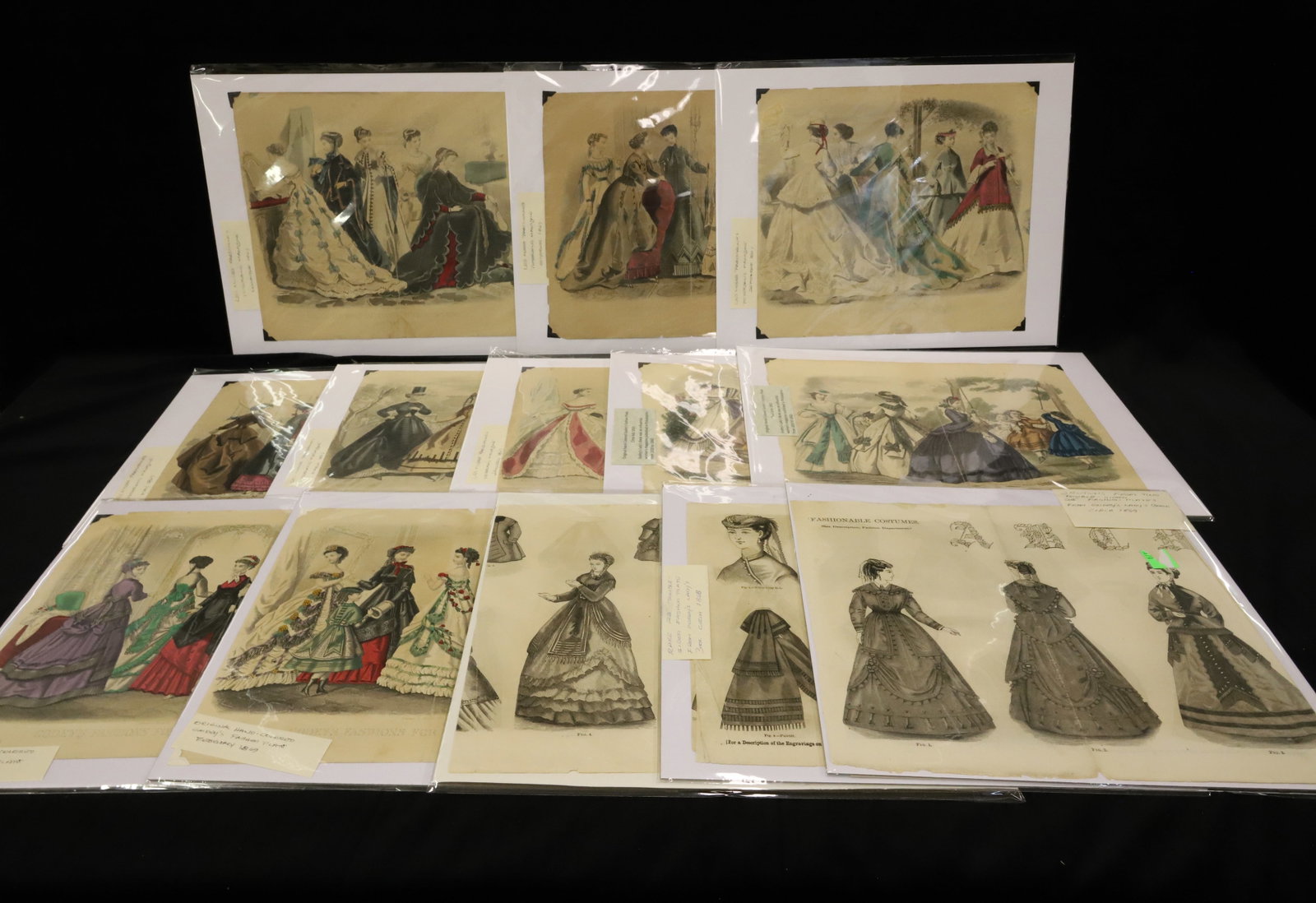 (13) GODEY'S PRINTS 1869: (13) PLATES SOME ARE HAND COLORED 11" X 12" PLEASE READ CAREFULLY - ITEMS MUST BE PAID FOR THROUGH LIVE AUCTIONEERS OR WITH CASH OR CHECK IN PERSON - Terms for Purchasing and Shipping of Auction