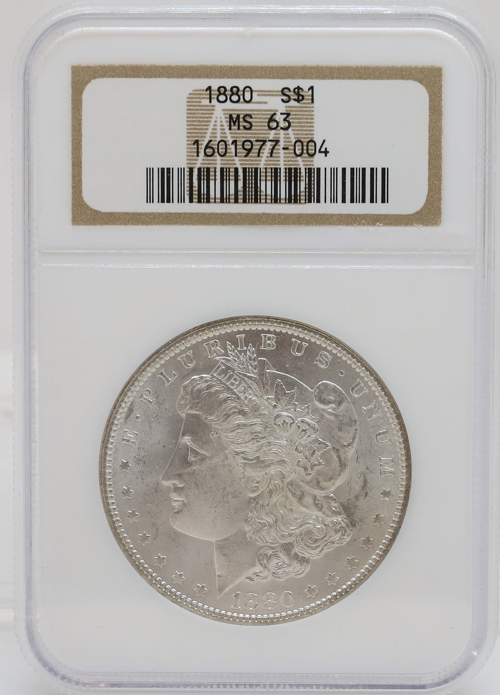 1880 MORGAN DOLLAR: NGC GRADED MS 63 PLEASE READ CAREFULLY - PREVIEW FOR THIS AUCTION WILL BE THE DAY OF THE SALE FROM 9:00 AM TILL 1:00 PM AT THE START OF THE AUCTION - SINCE THIS IS A COIN SALE PLEASE NOTE. ITEMS MUST