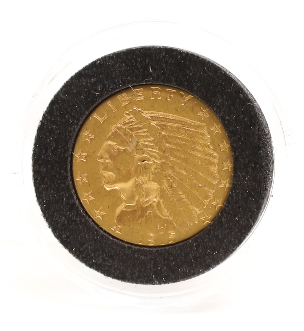 1915 U.S. $2.50 INDIAN HEAD GOLD: NO GRADE PLEASE READ CAREFULLY - PREVIEW FOR THIS AUCTION WILL BE THE DAY OF THE SALE FROM 9:00 AM TILL 1:00 PM AT THE START OF THE AUCTION - SINCE THIS IS A COIN SALE PLEASE NOTE. ITEMS MUST BE PAID