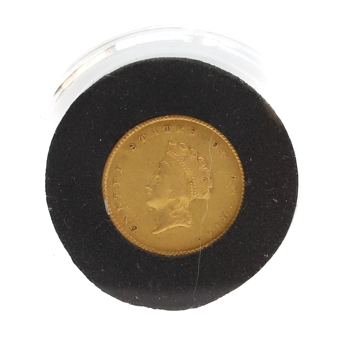 1854 U.S. $1.00 GOLD: NO GRADE PLEASE READ CAREFULLY - PREVIEW FOR THIS AUCTION WILL BE THE DAY OF THE SALE FROM 9:00 AM TILL 1:00 PM AT THE START OF THE AUCTION - SINCE THIS IS A COIN SALE PLEASE NOTE. ITEMS MUST BE PAID