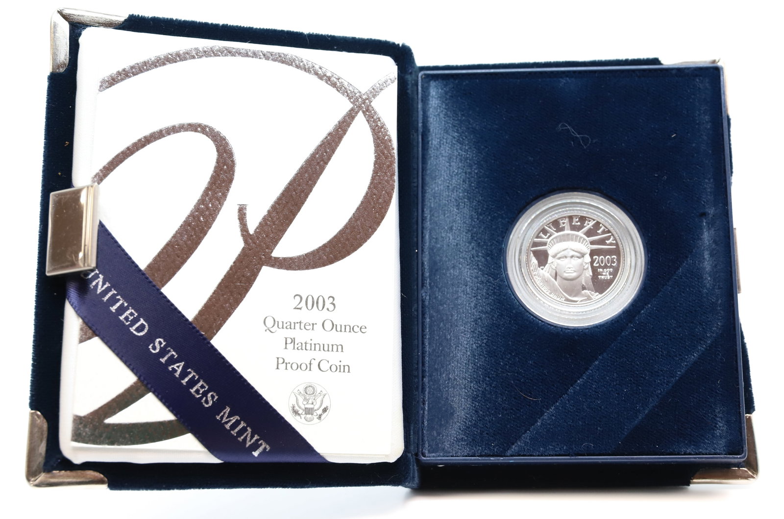 U.S. AMERICAN EAGLE 1/4 OUNCE PROOF PLATINUM COIN: 2003 - NEW IN BOX PLEASE READ CAREFULLY - PREVIEW FOR THIS AUCTION WILL BE THE DAY OF THE SALE FROM 9:00 AM TILL 1:00 PM AT THE START OF THE AUCTION - SINCE THIS IS A COIN SALE PLEASE NOTE. ITEMS