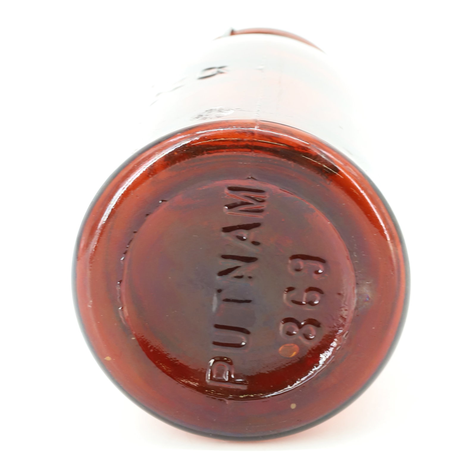 AMBER "LIGHTNING" FRUIT JAR - 3