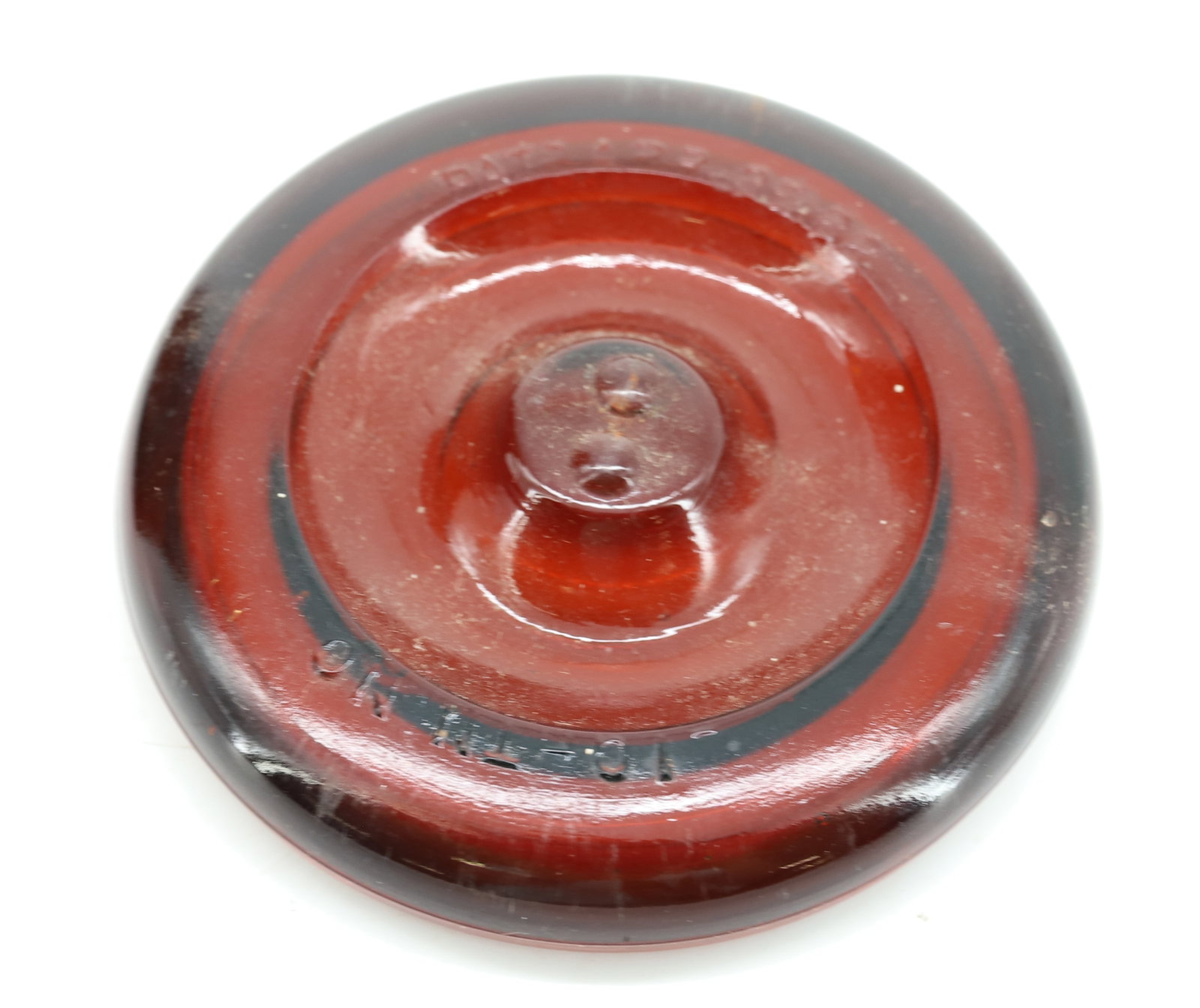 AMBER "LIGHTNING" FRUIT JAR - 4