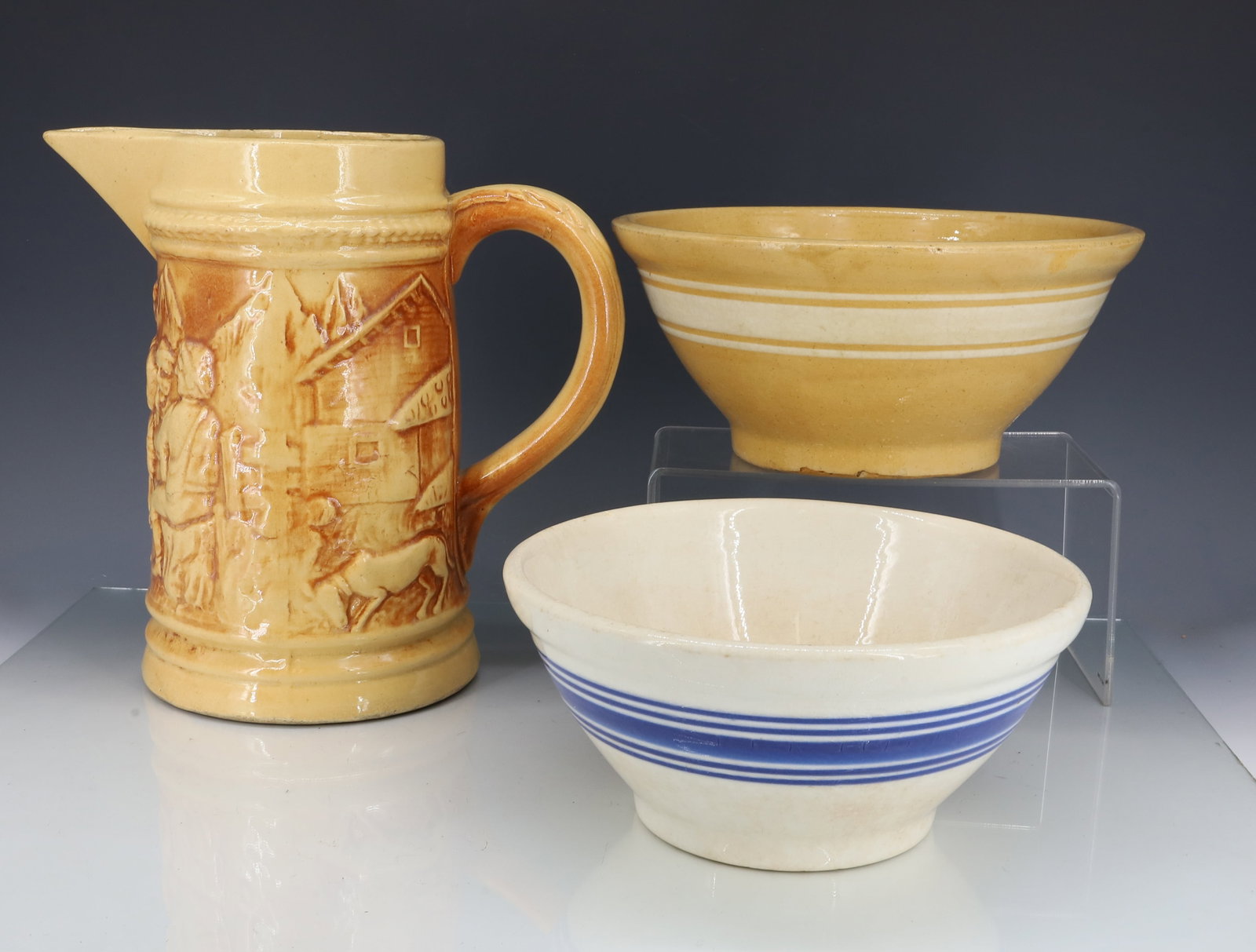 POTTERY BOWLS AND PITCHER - 2
