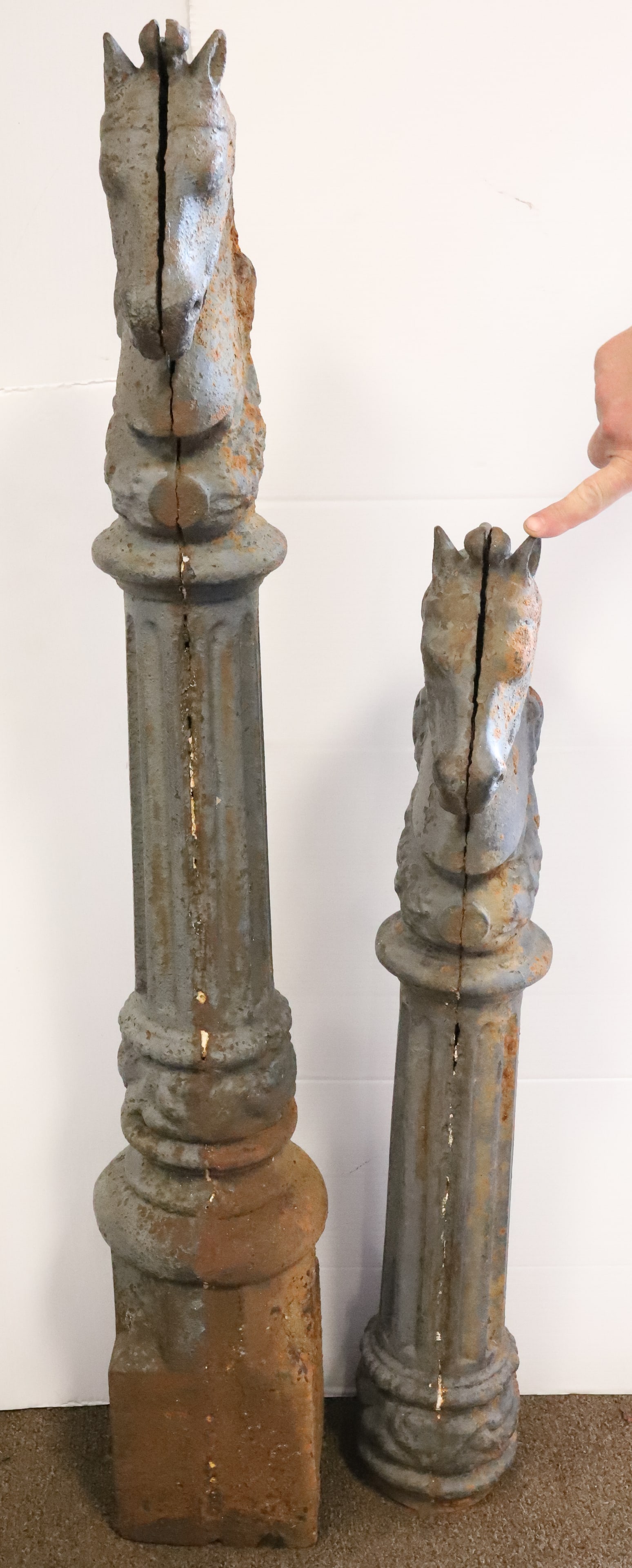 (2) CAST IRON HITCHING POSTS - 6