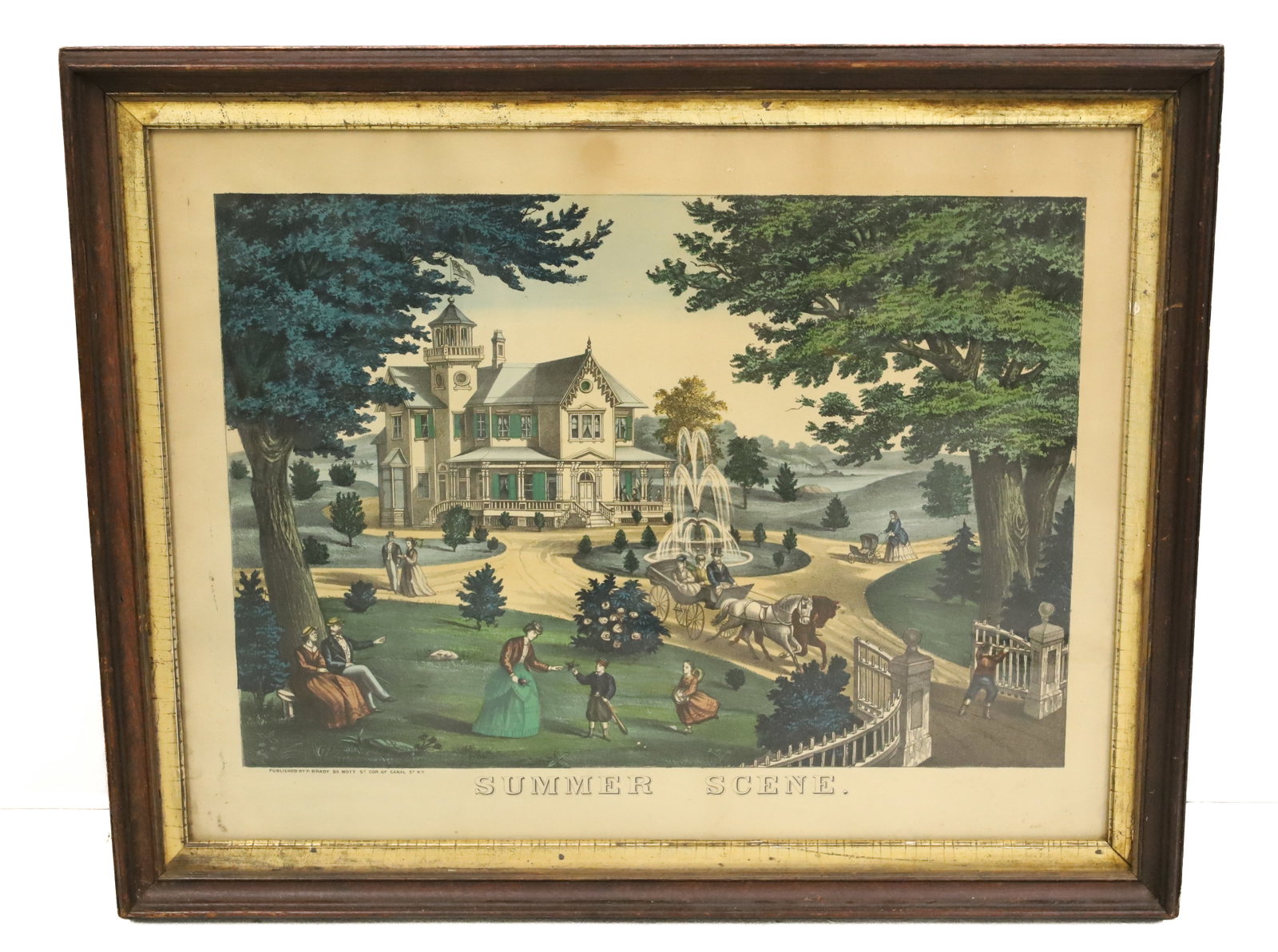 SUMMER SCENE FRAMED LITHOGRAPH - 2