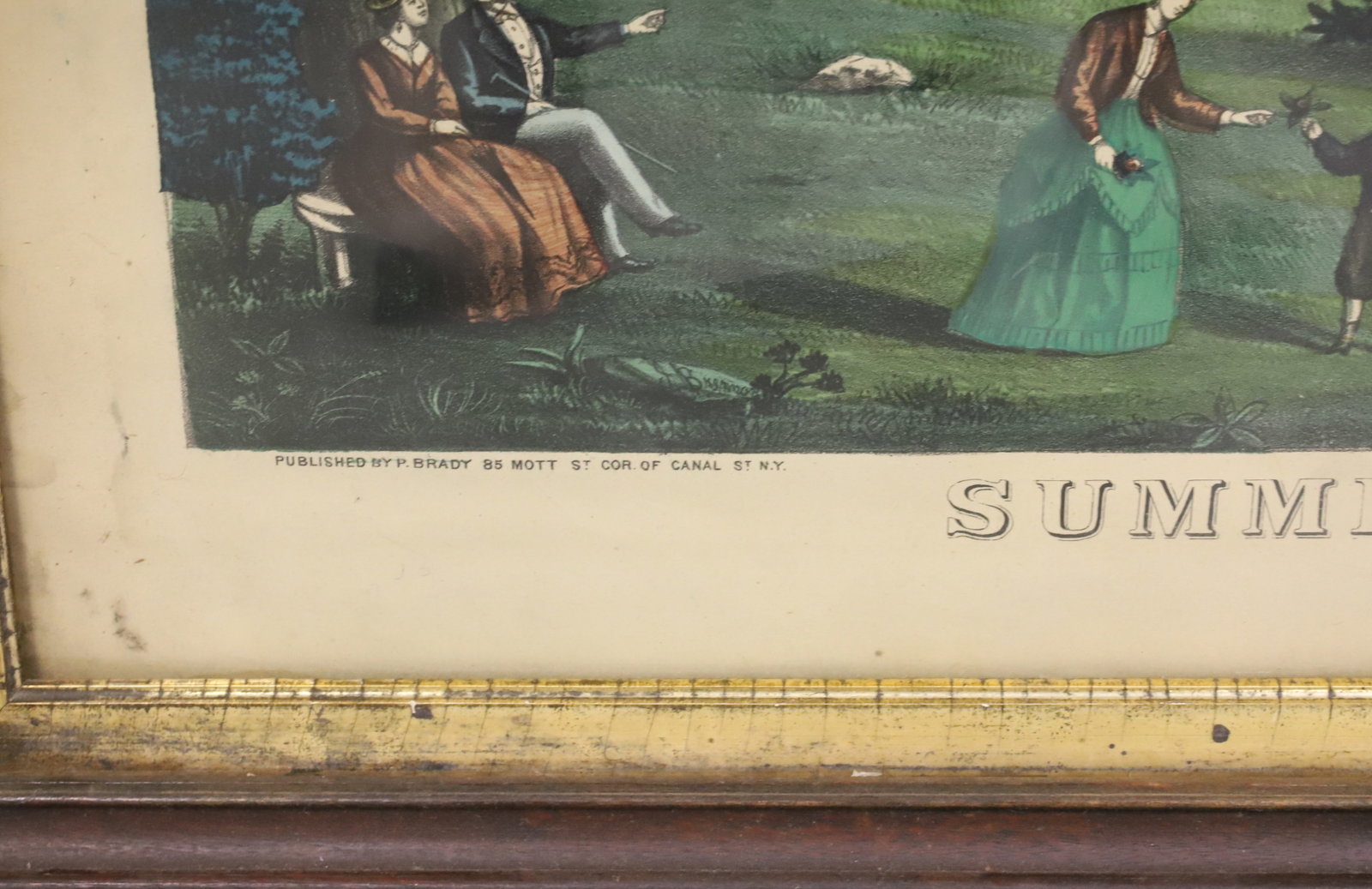 SUMMER SCENE FRAMED LITHOGRAPH - 4
