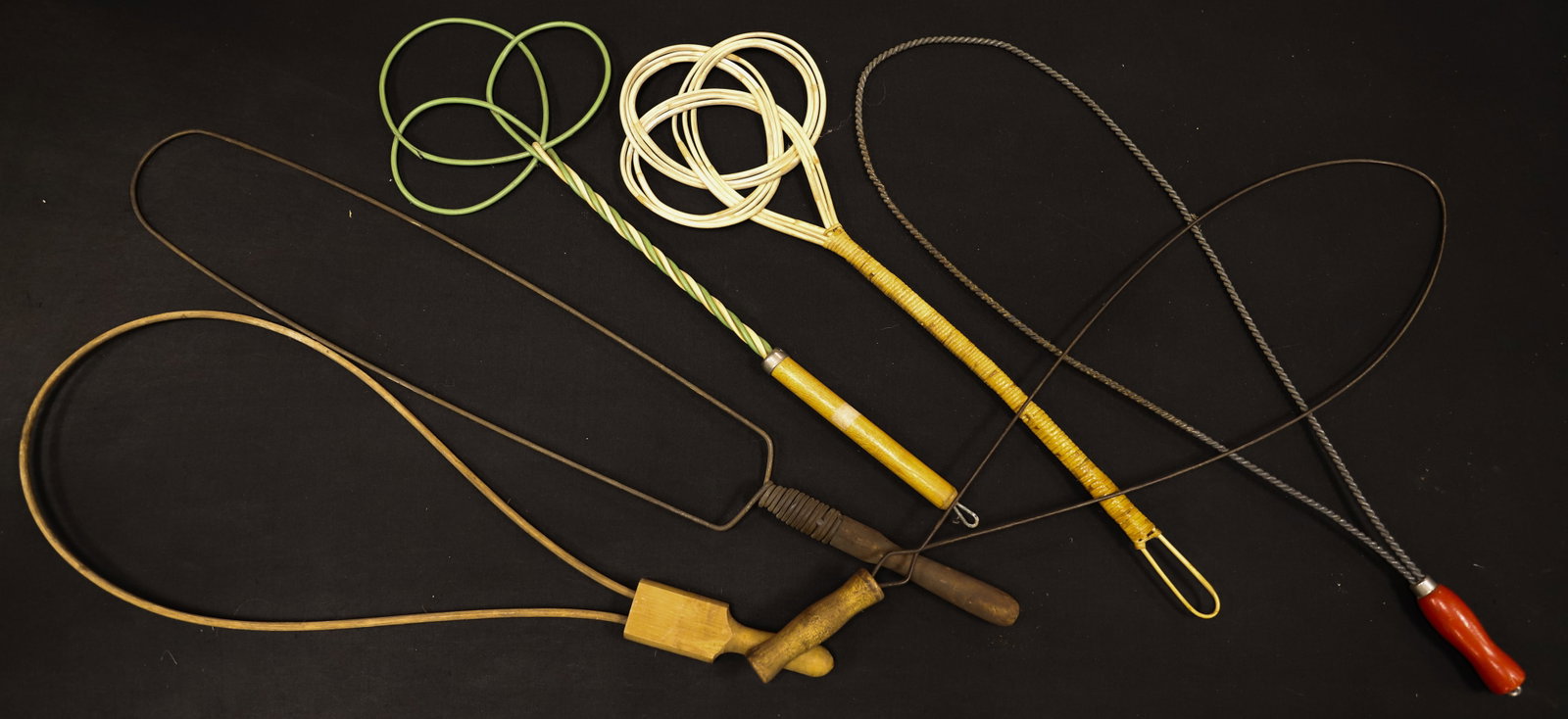 (6) ANTIQUE RUG BEATERS: VARIOUS SIZES AND FORMS. LARGEST 34 1/2" L. PLEASE READ CAREFULLY - ITEMS MUST BE PAID FOR THROUGH LIVE AUCTIONEERS OR WITH CASH OR CHECK IN PERSON - Terms for Purchasing and Shipping of Auction Items