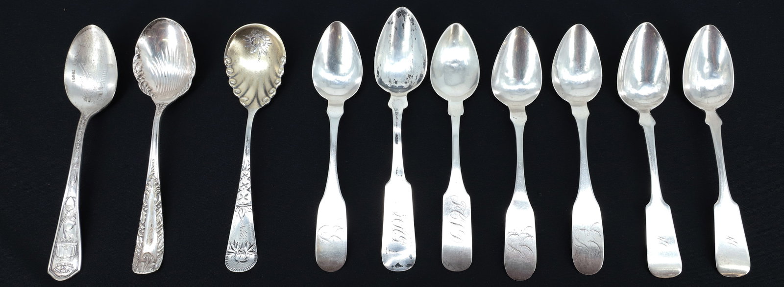 LOT OF STERLING AND COIN SILVER SPOONS (1 of 9)