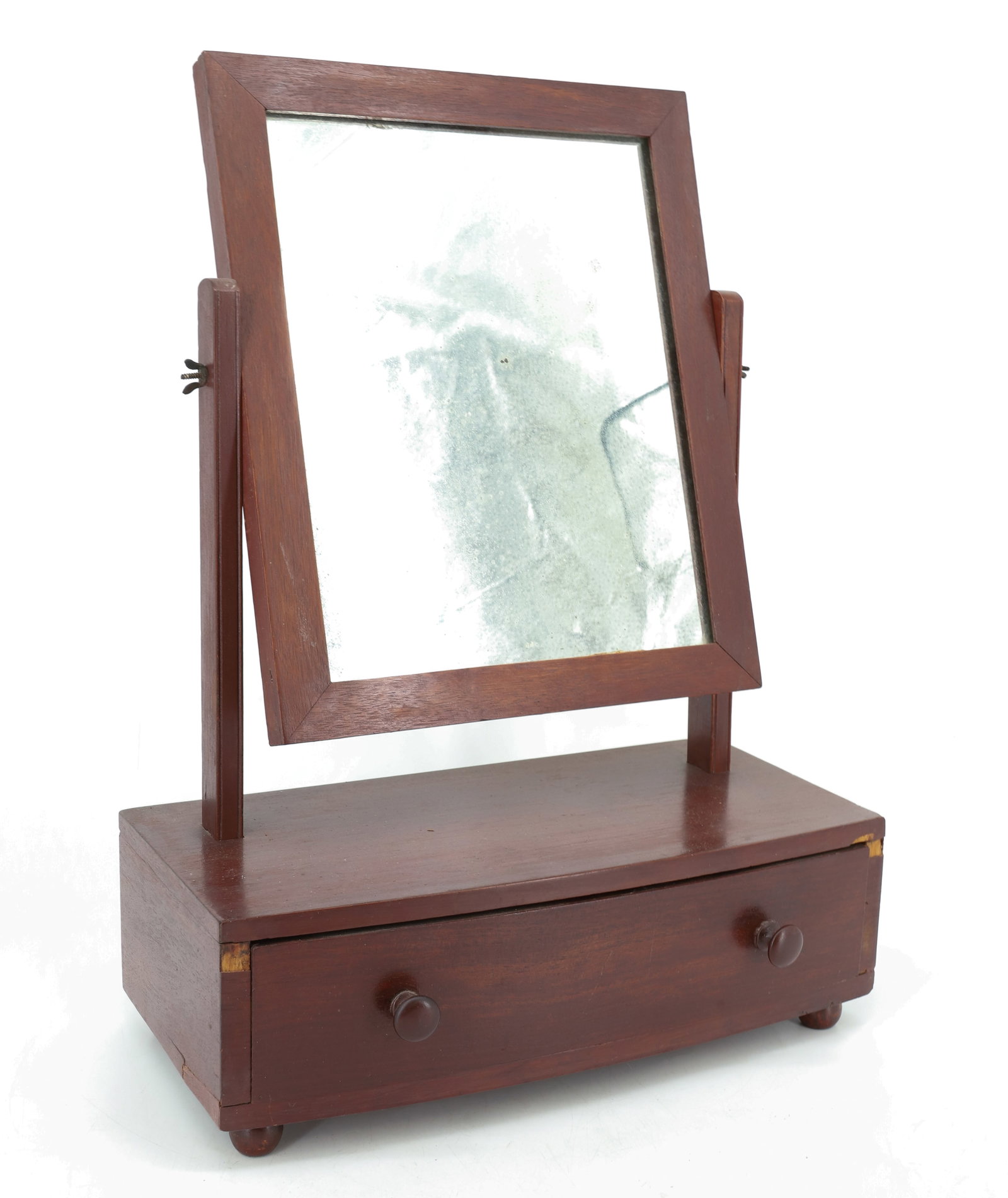 19TH C. MAHOGANY SHAVING MIRROR (1 of 3)