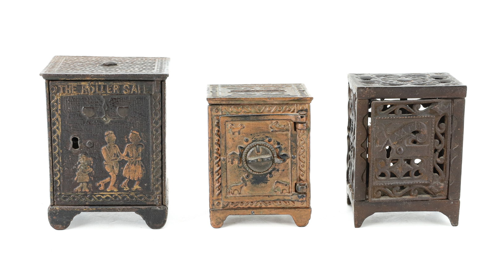 LOT OF (3) CAST IRON SAFE BANKS (1 of 6)