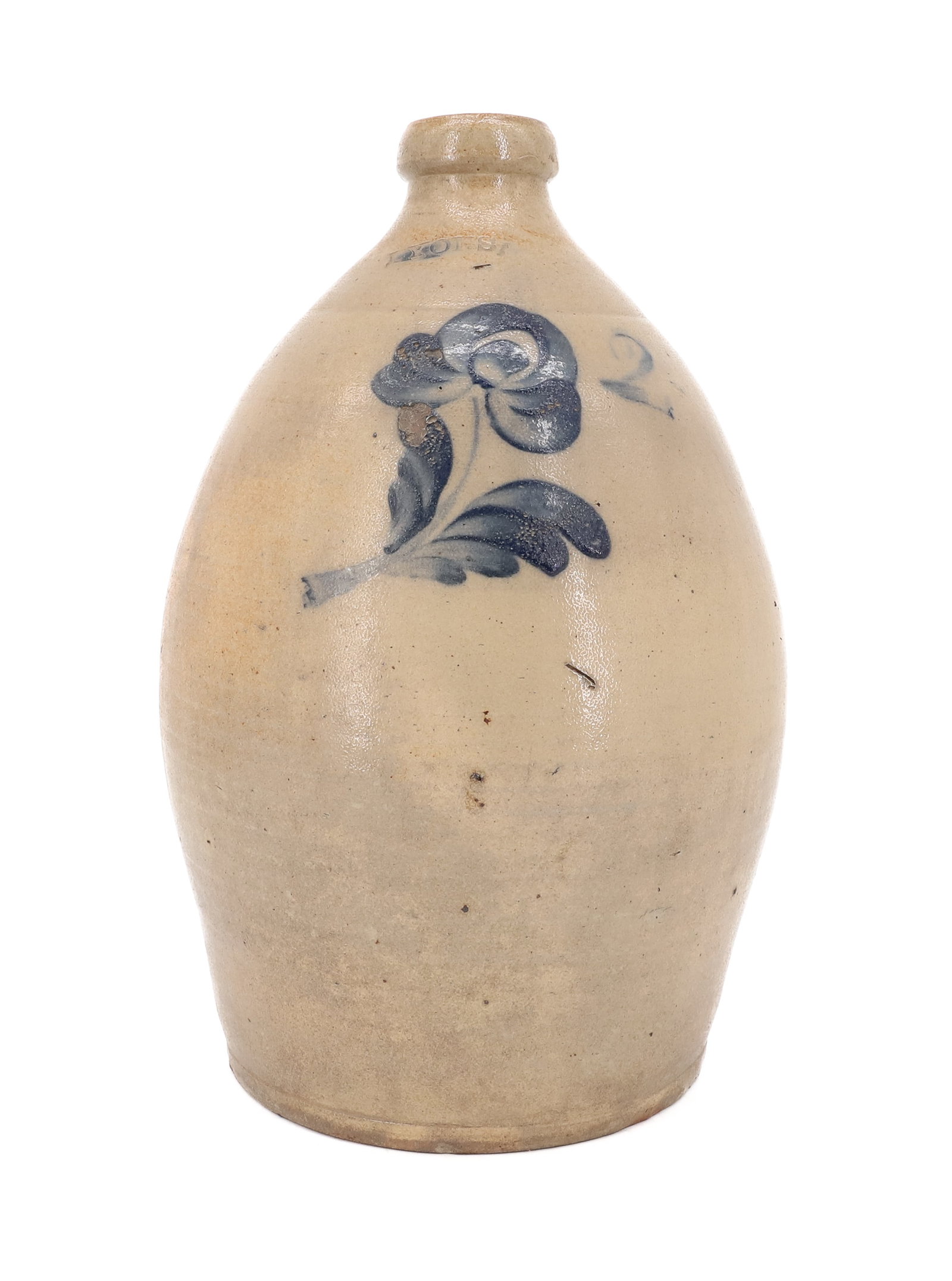 BLUE DECORATED STONEWARE JUG (1 of 7)