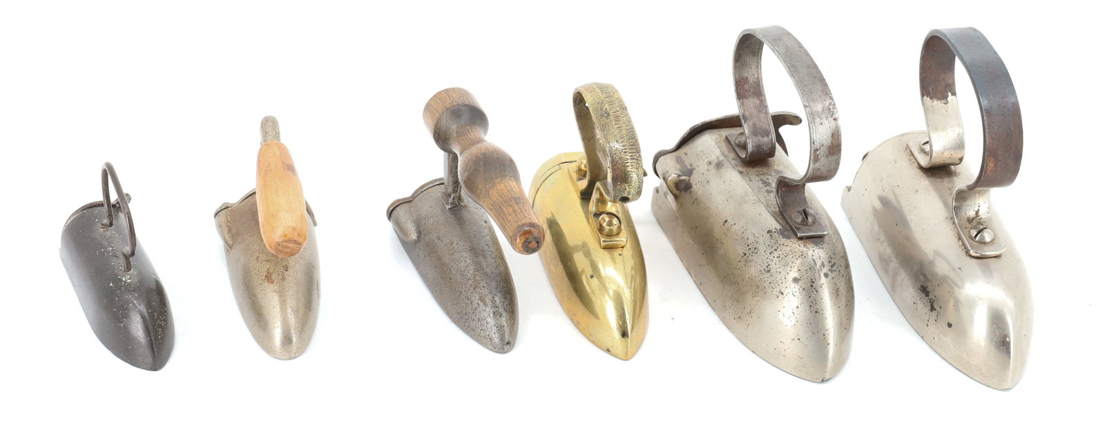 LOT OF (6) MINIATURE ANTIQUE IRONS (1 of 4)