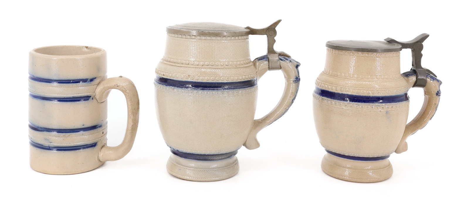 (3) WHITE'S UTICA STONEWARE STEINS, MUGS (1 of 6)