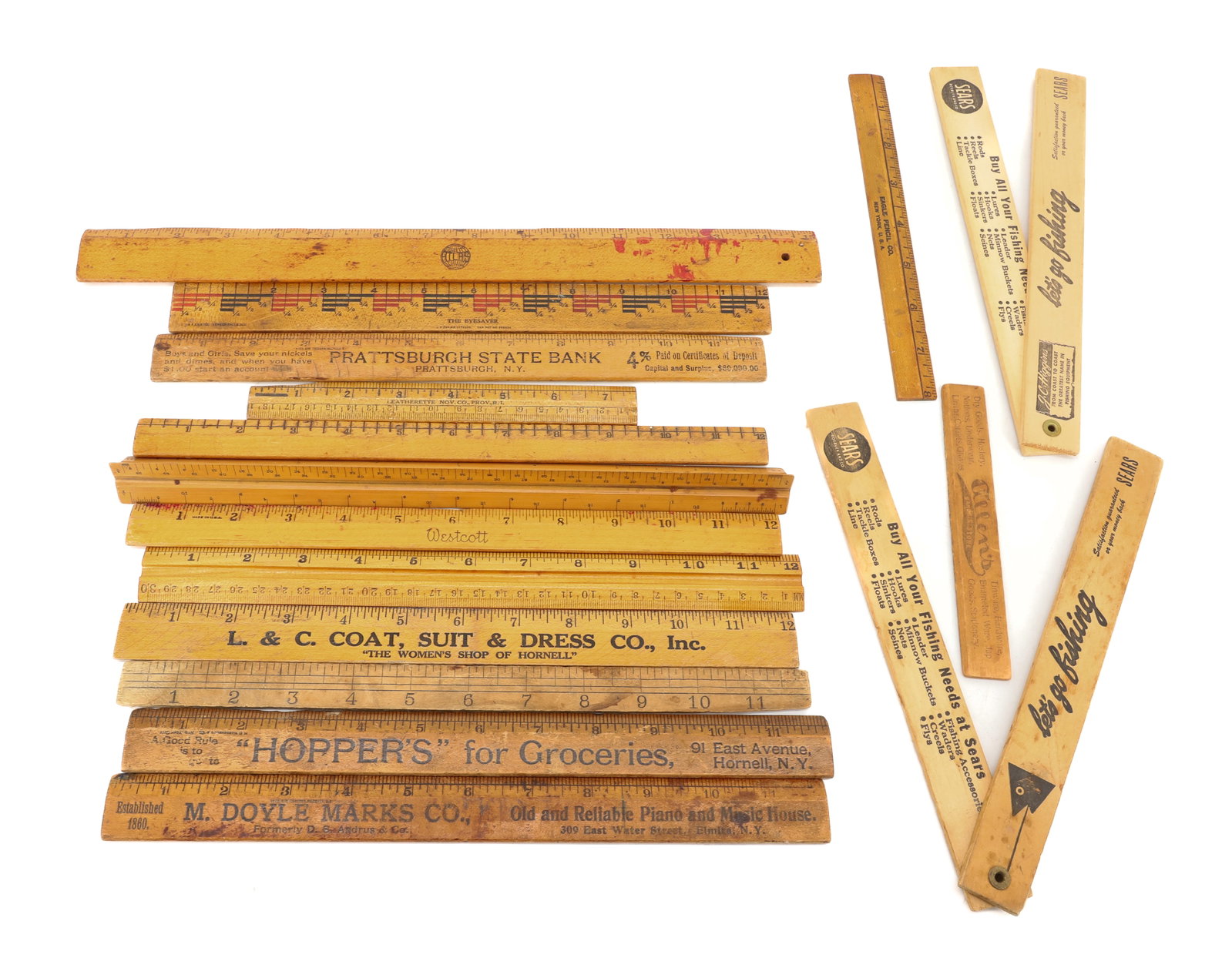 LOT OF WOODEN ADVERTISING RULERS (1 of 5)