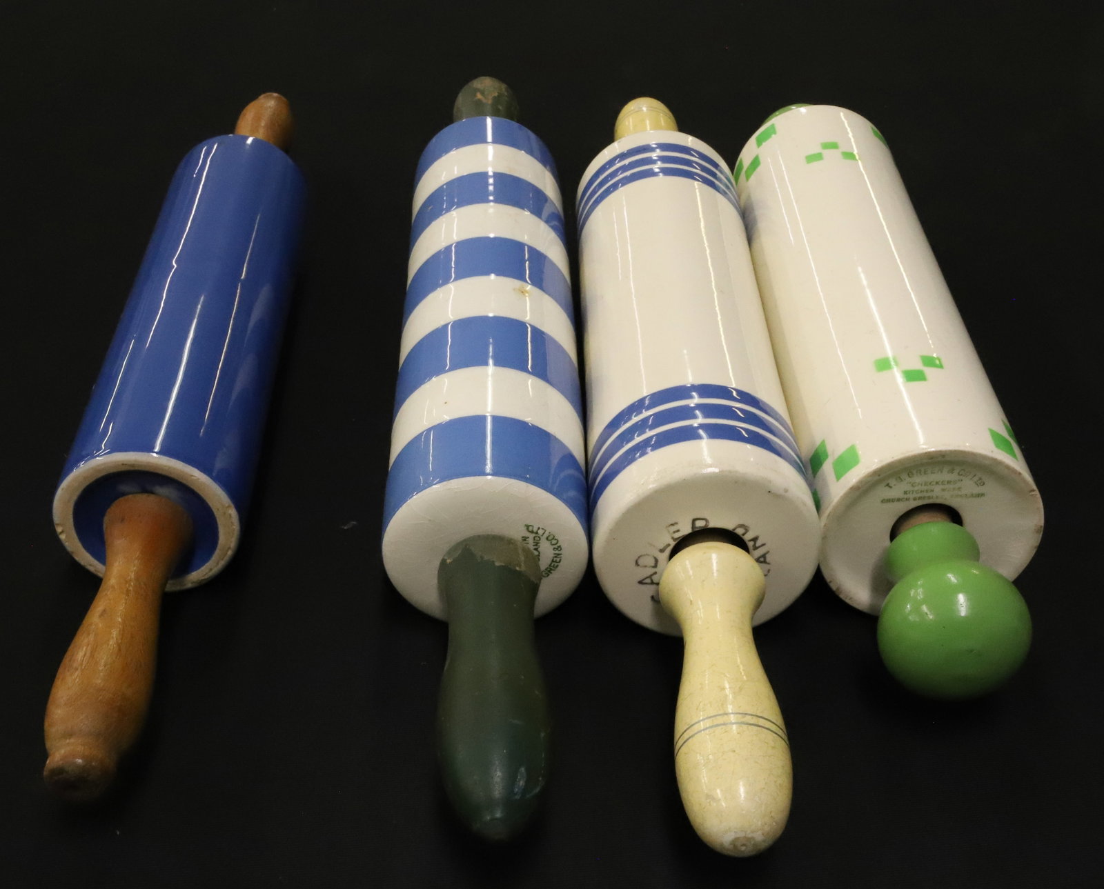 (4) CERAMIC ROLLING PINS, CORNISHWARE - 2