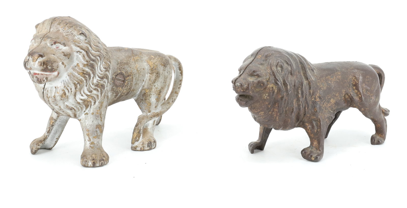 (2) PAINTED CAST IRON LION BANKS (1 of 4)