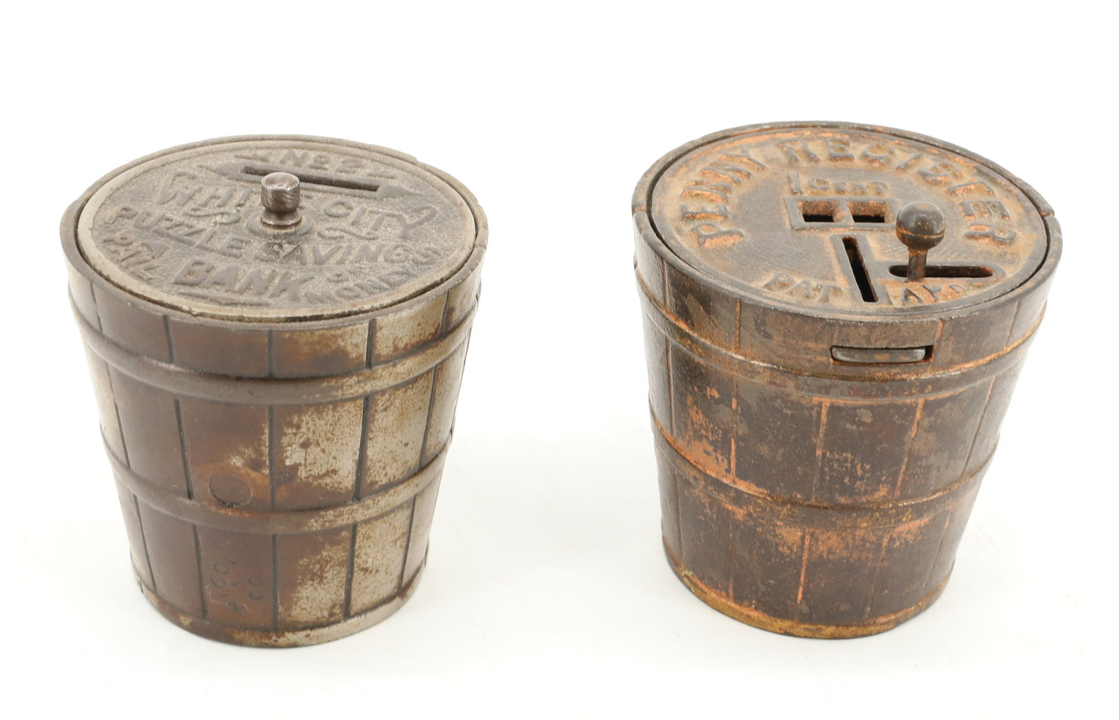 (2) CAST IRON PAIL BANKS (1 of 4)