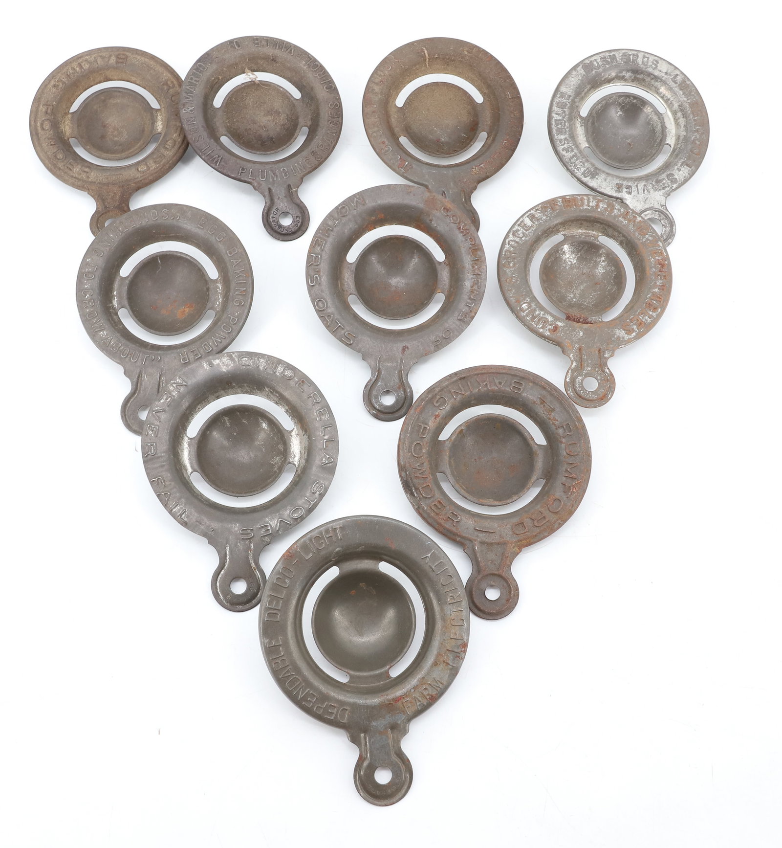 LOT OF TIN ADVERTISING EGG SEPARATORS (1 of 4)