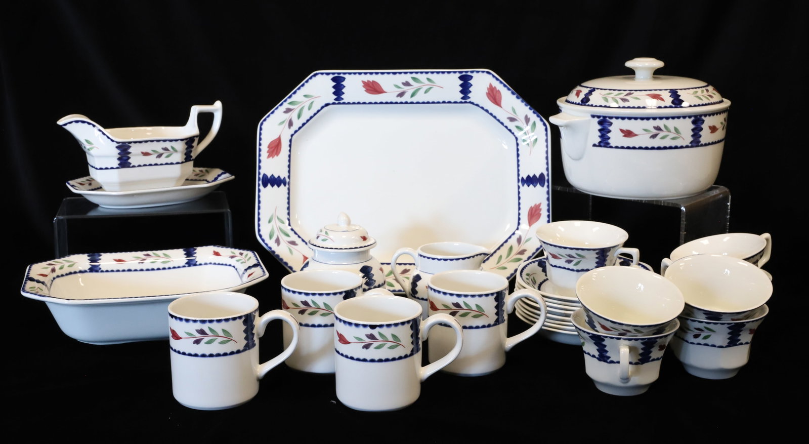 "ADAMS" LANCASTER PATTERN CUPS/SAUCERS/SIDES (1 of 3)