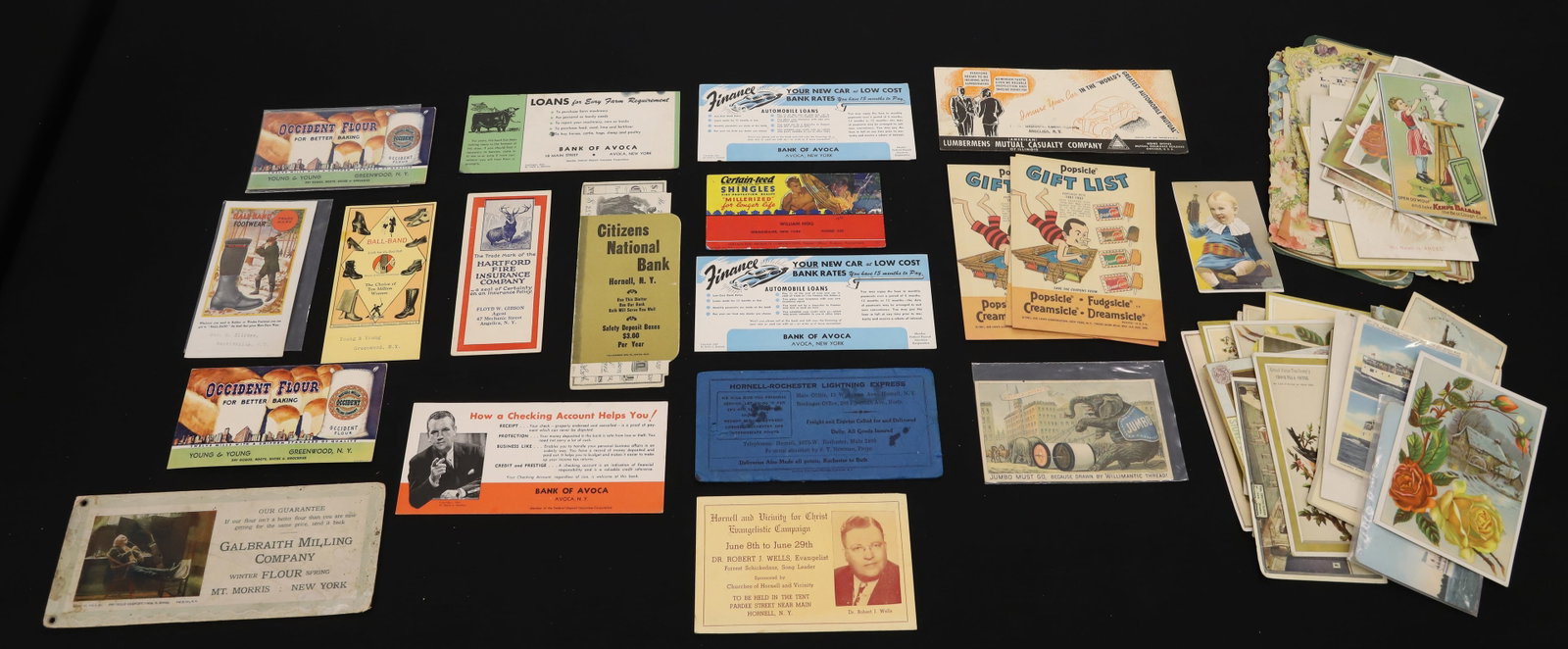 LOT OF VICTORIAN TRADE CARDS / BLOTTERS: VARIETY OF BUSINESSES AND STYLES. PLEASE READ CAREFULLY - ITEMS MUST BE PAID FOR THROUGH LIVE AUCTIONEERS OR WITH CASH OR CHECK IN PERSON - Terms for Purchasing and Shipping of Auction Items. Please r