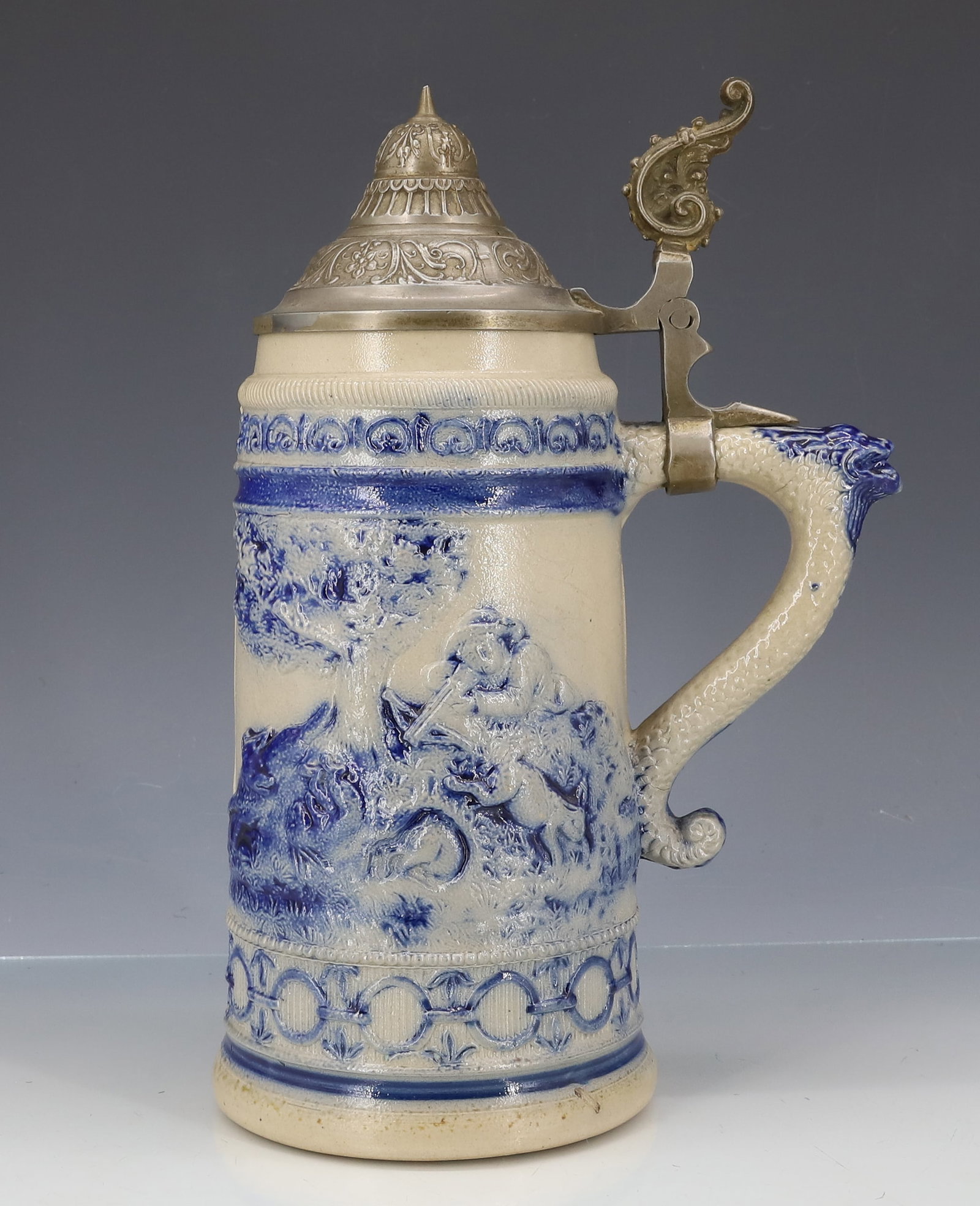 WHITE'S UTICA STONEWARE STEIN, TANKARD (1 of 6)