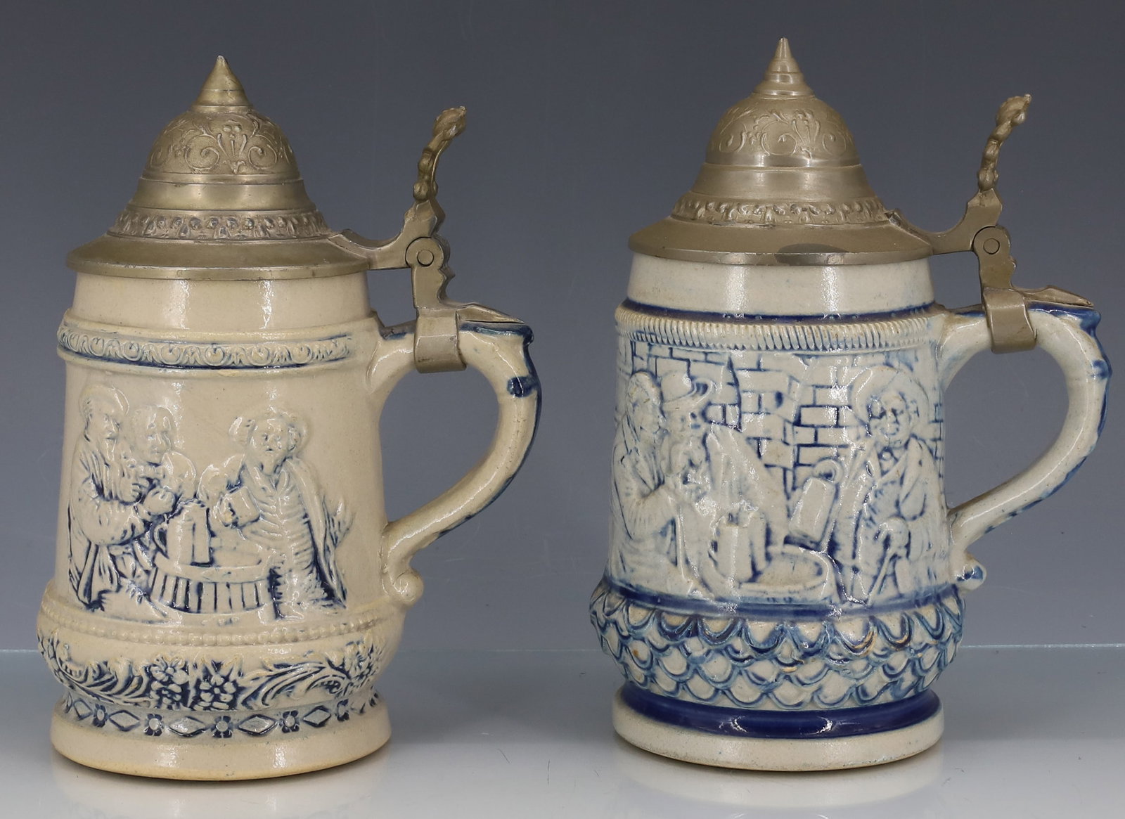 (2) WHITE'S UTICA STONEWARE STEINS, MUGS (1 of 6)