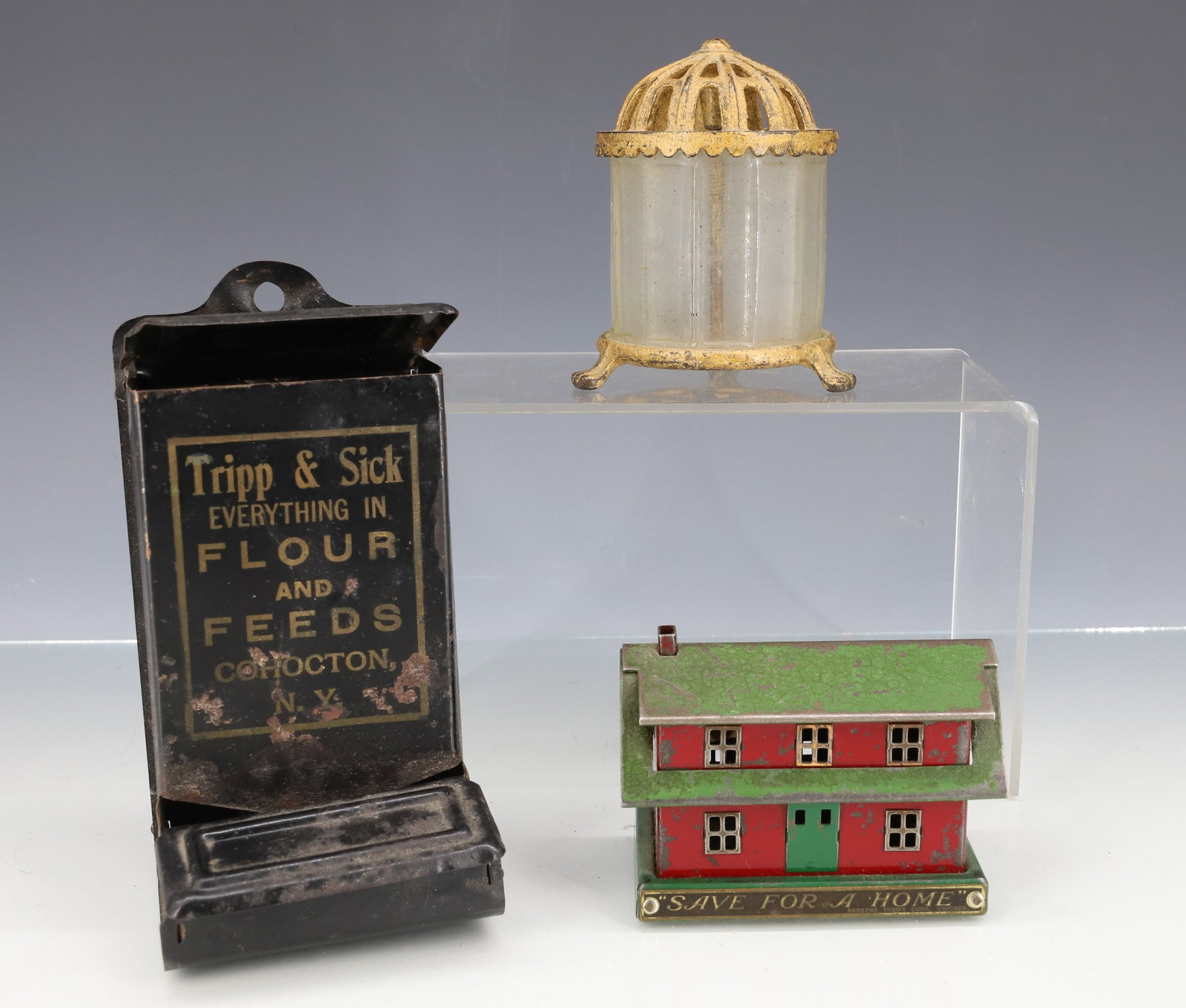 LOT OF STILL BANKS AND MATCH HOLDER (1 of 4)