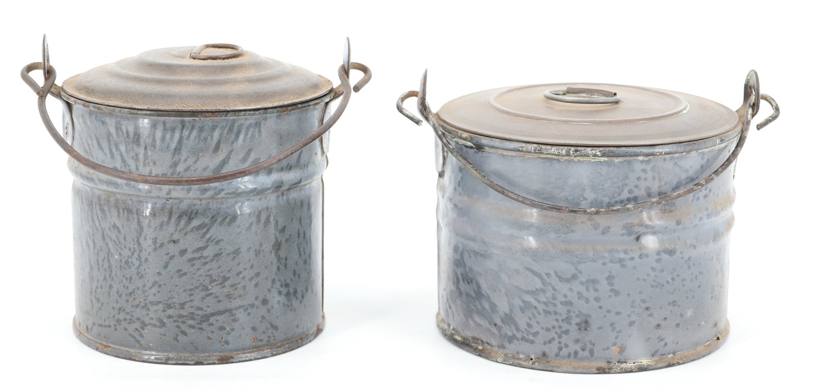 (2) GRAY AGATE BERRY PAILS - 2