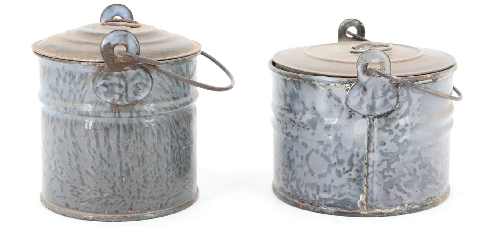 (2) GRAY AGATE BERRY PAILS - 3