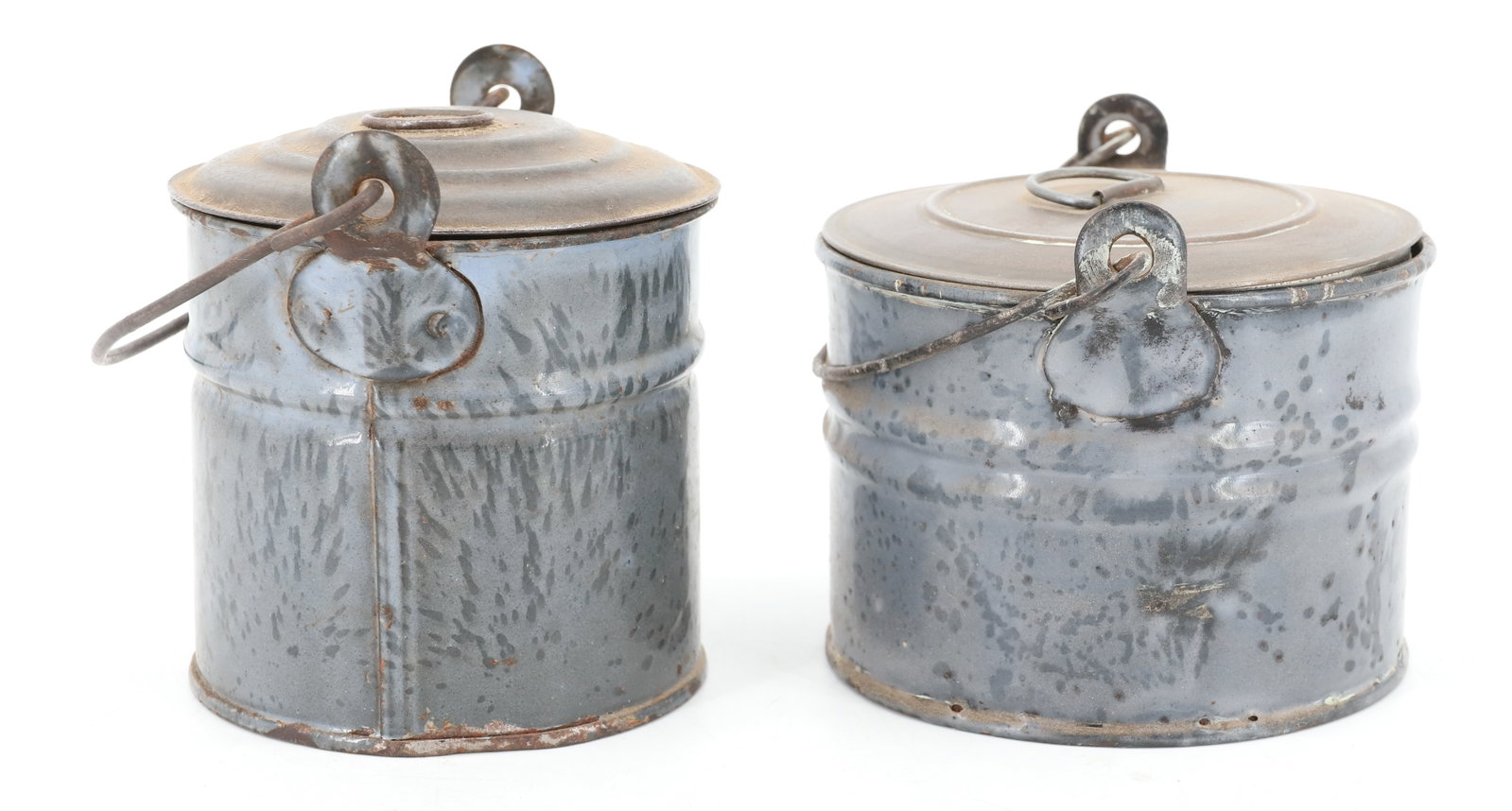(2) GRAY AGATE BERRY PAILS - 5