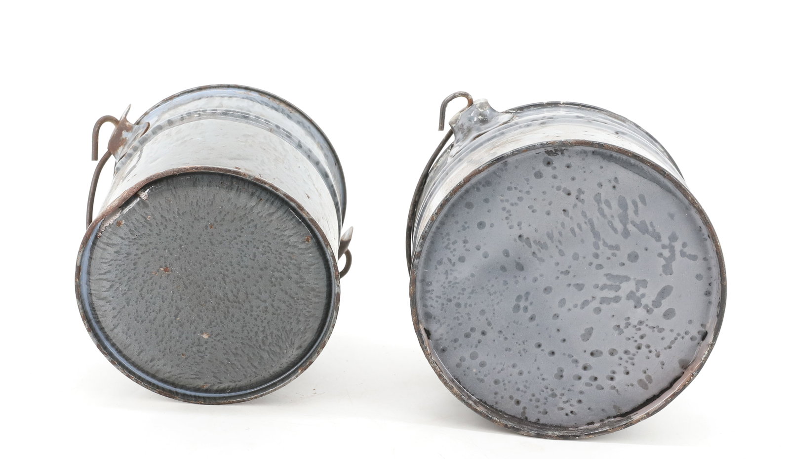 (2) GRAY AGATE BERRY PAILS - 7