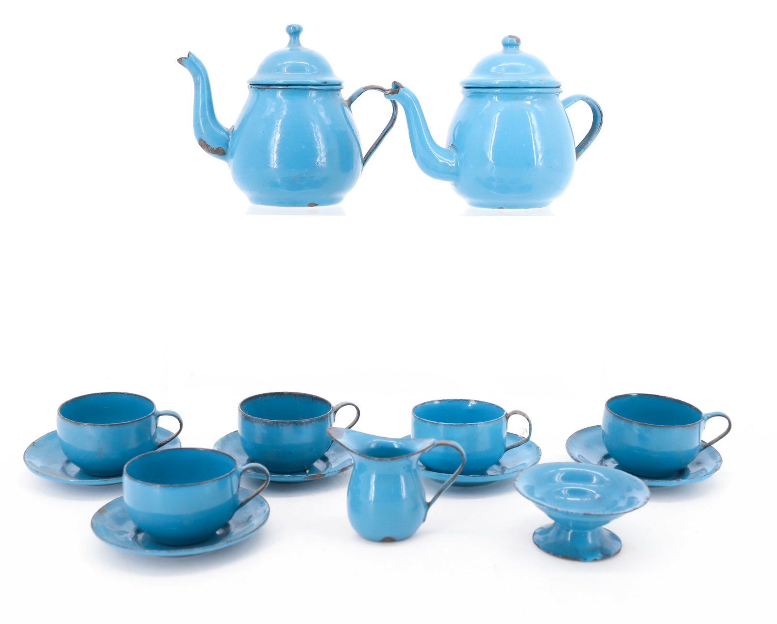 CHILD'S MINIATURE AGATE TEA SET (1 of 4)